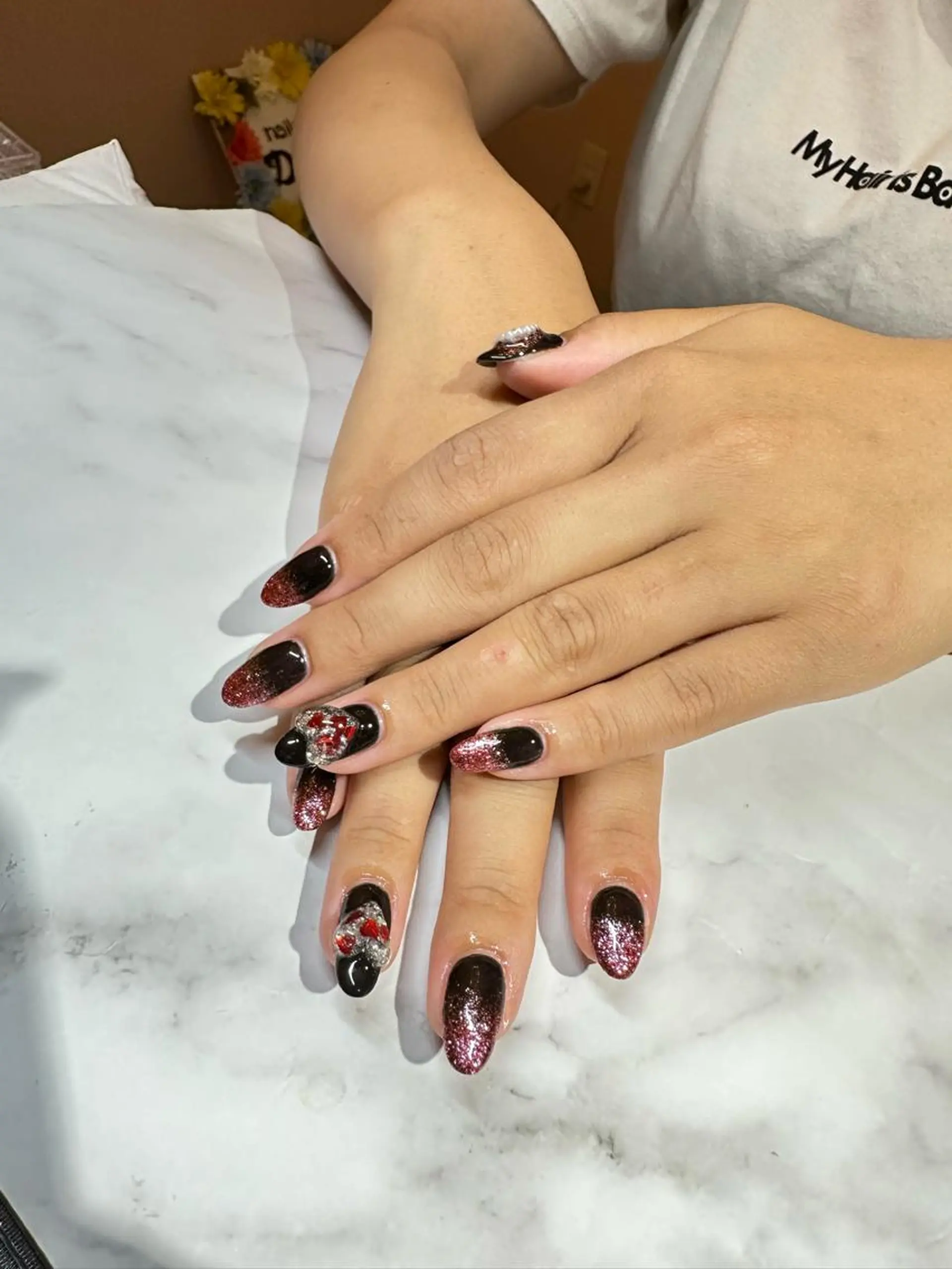 ネイル ハート ぷっくりネイル ディアマンテ𓏸𓈒 フェイシャル/ネイルのエステ・リラクイメージ