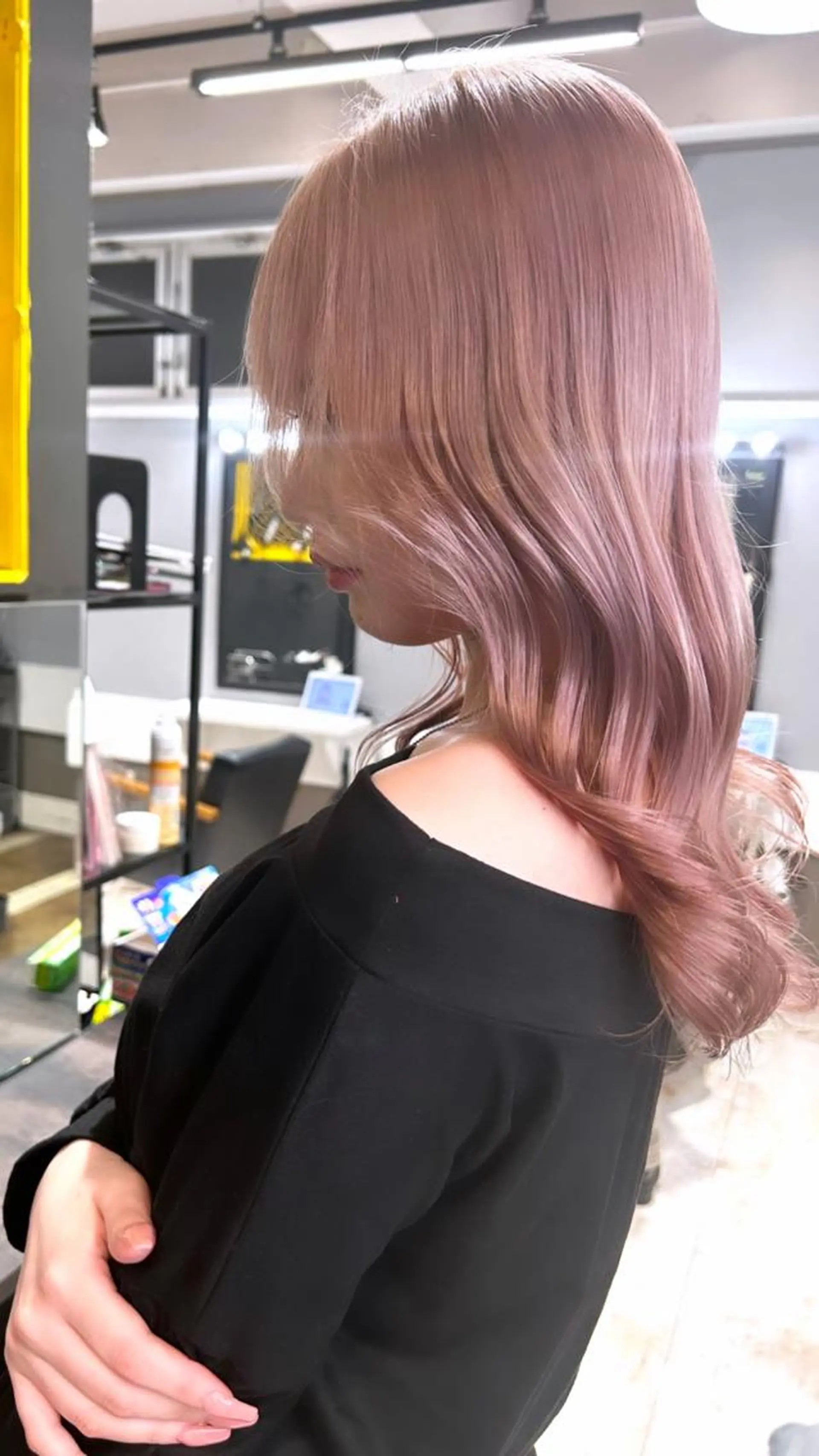 ミディアム カラー ピンクカラー Giselハヤシ ケンタのヘアスタイル