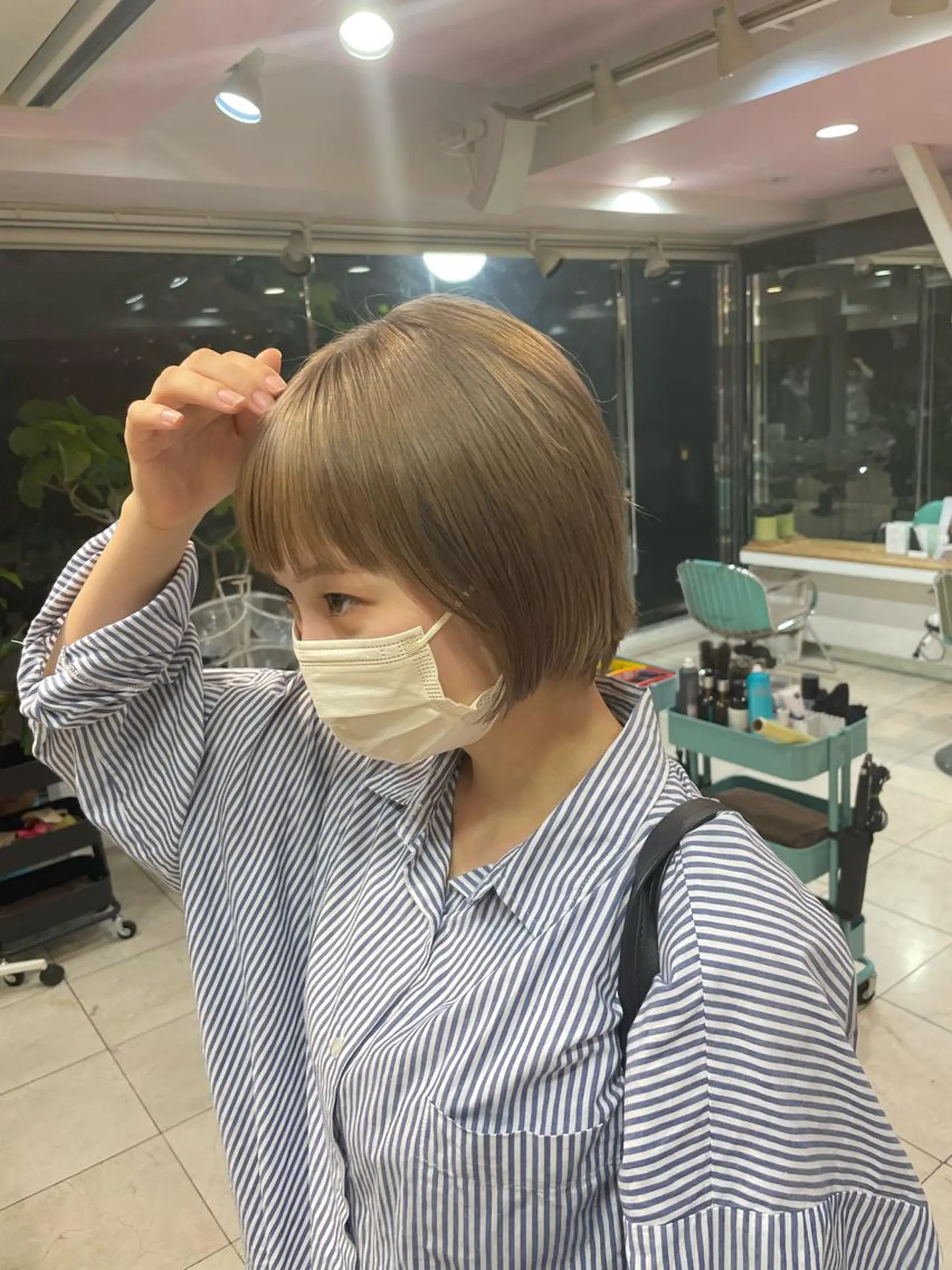 カラー ベージュカラー ブリーチ 透明感カラー ミルクティーベージュ Riku 西荻窪/メンズカットのヘアスタイル