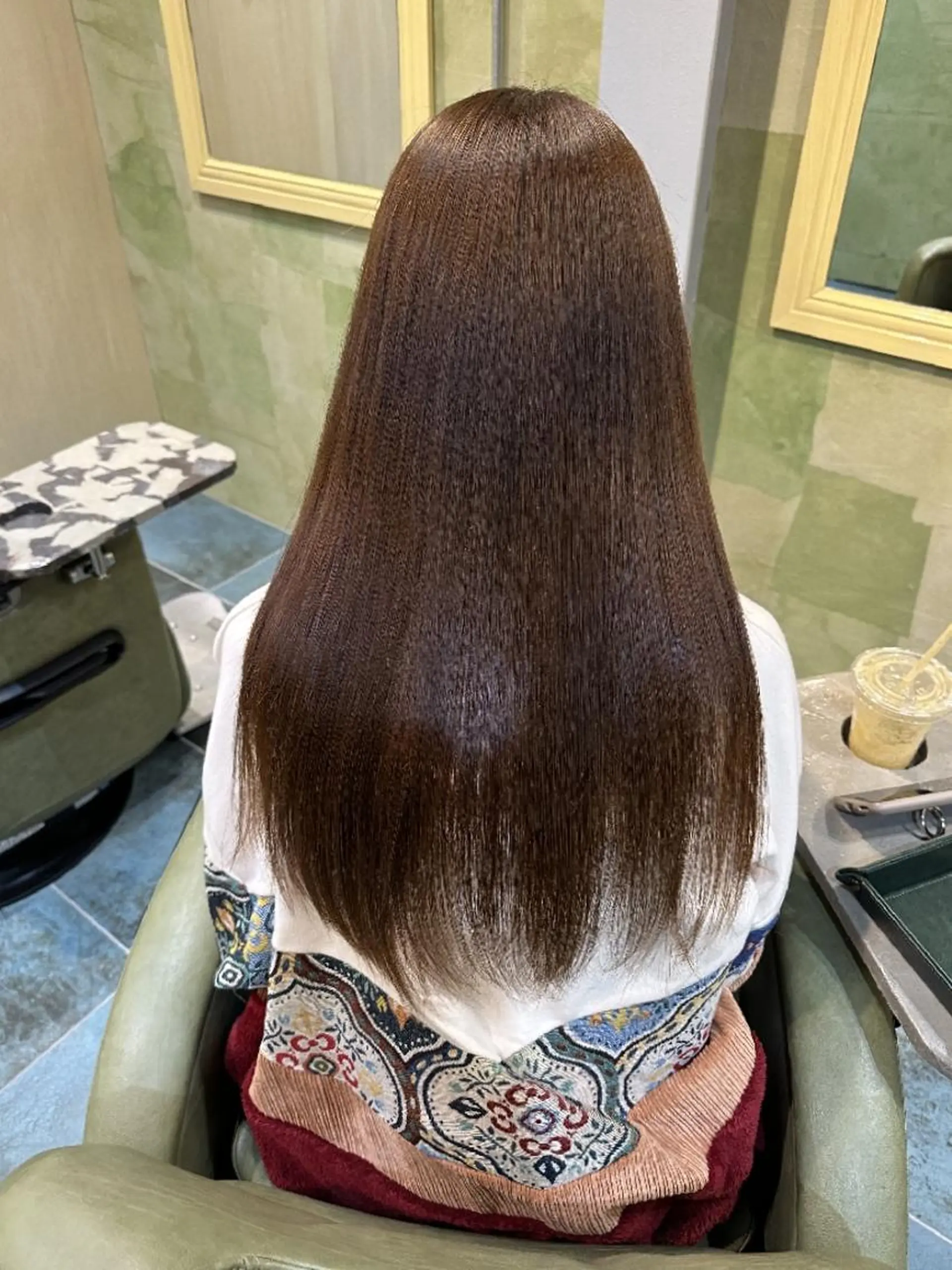 ロング 酸性ストレート カット 縮毛矯正 川端 智治のヘアスタイル