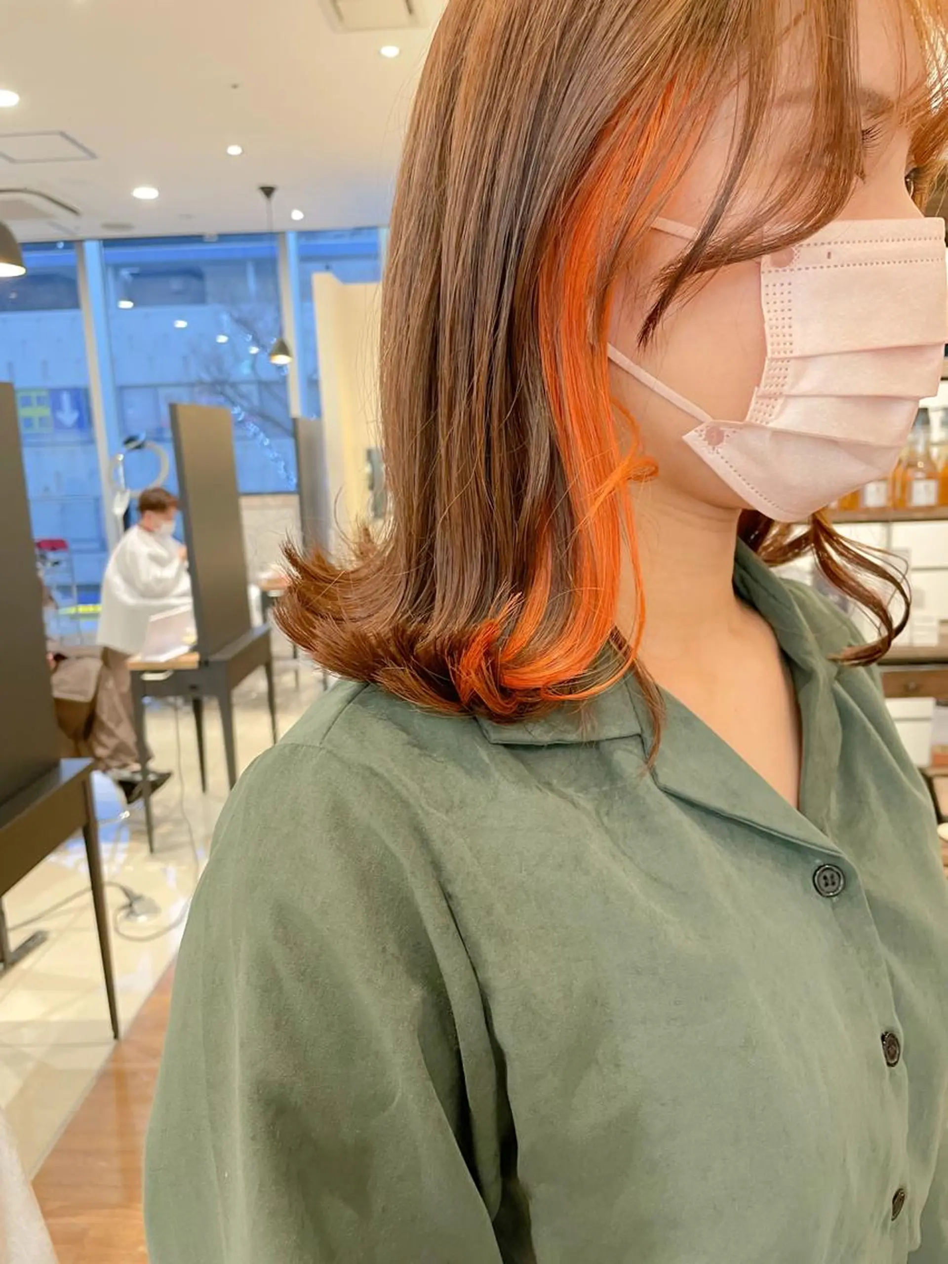 ミディアム カラー イヤリングカラー ヘアカラー 髪質改善/ブリーチ 田代 龍我のヘアスタイル