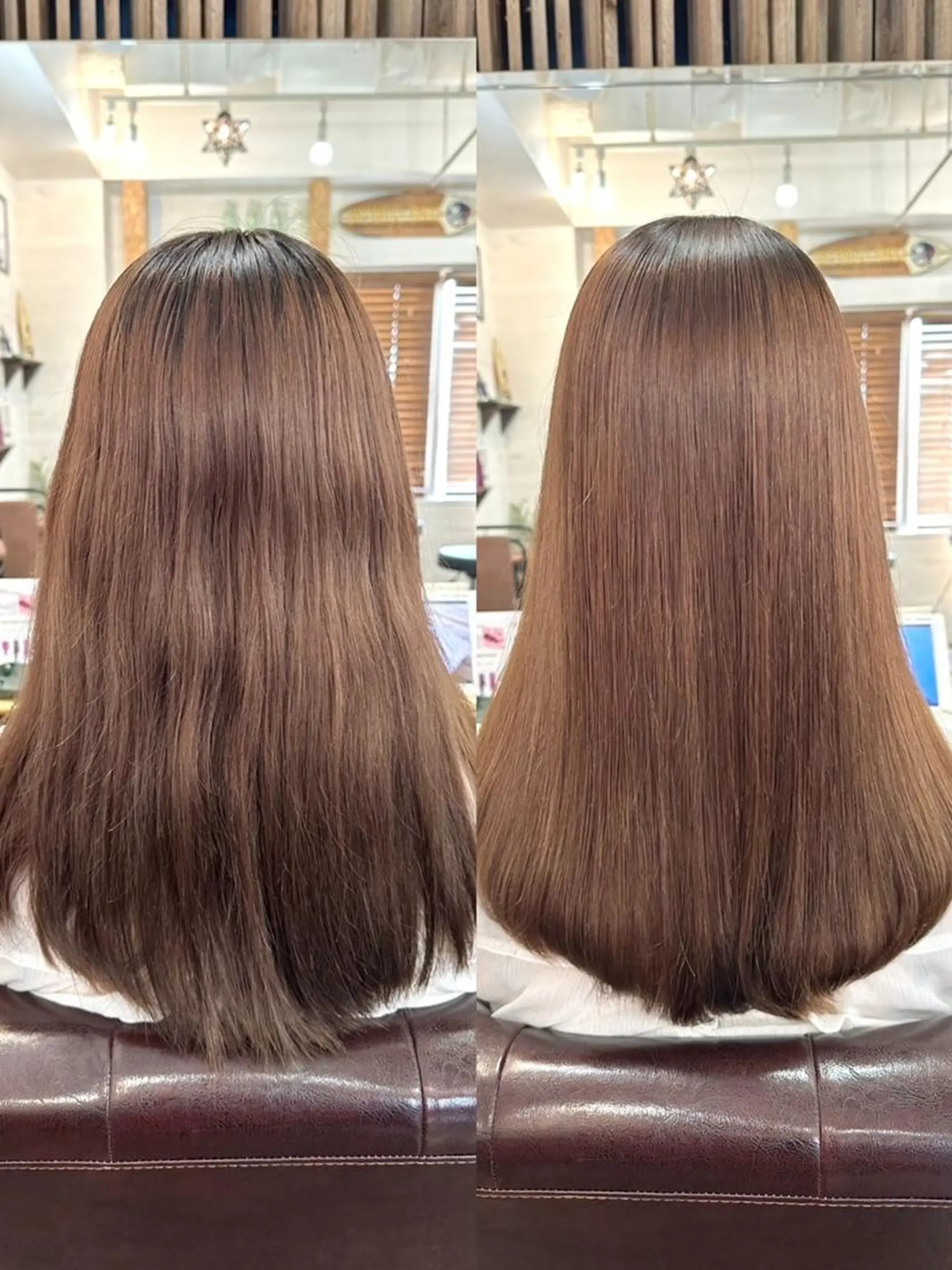 ミディアム 縮毛矯正 ブリーチ毛対応酸性 ストレート🌈サキのヘアスタイル