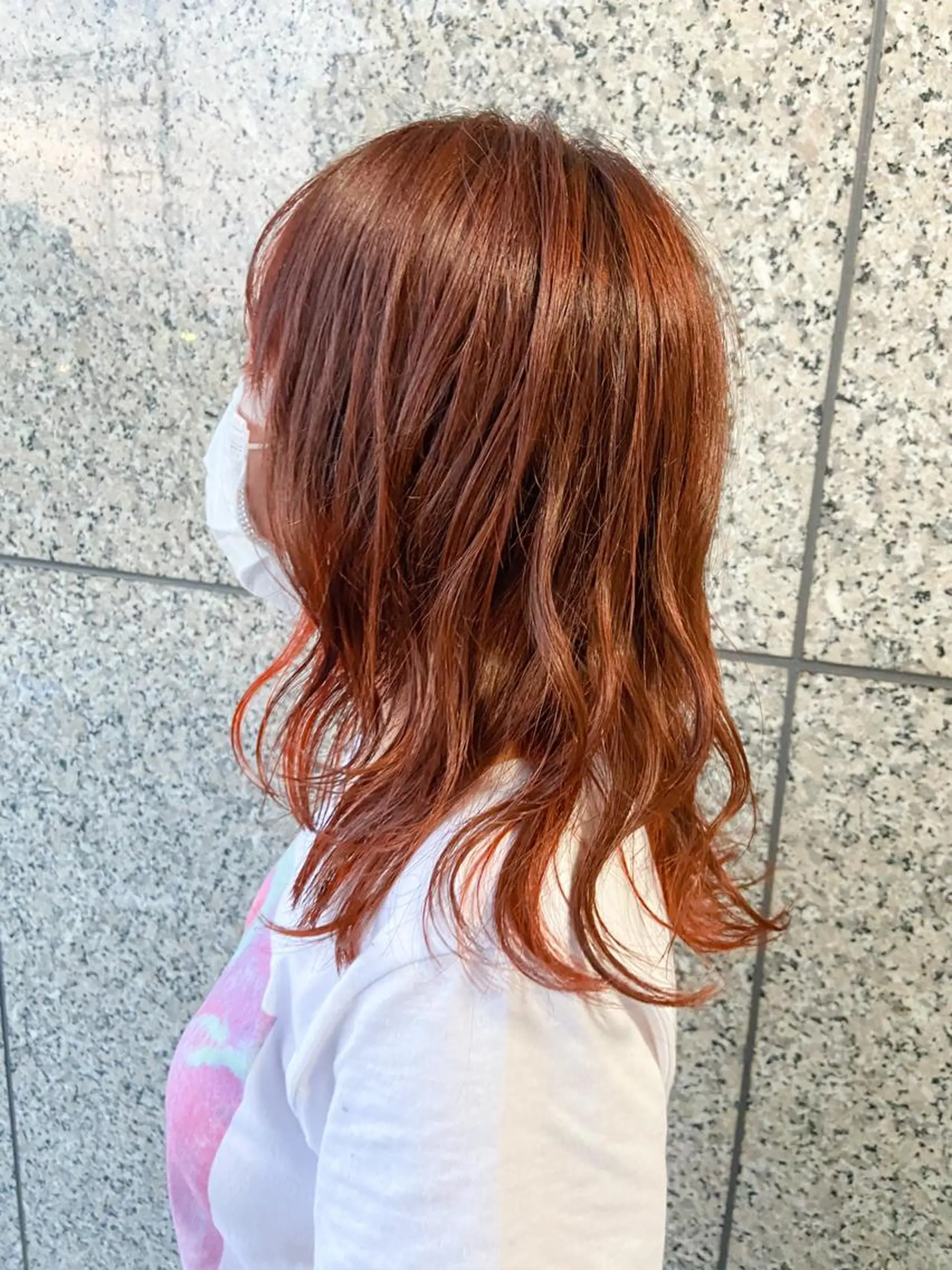 セミロング ミストバング ハイトーン/ベージュ 指名No.1荒木涼太のヘアスタイル