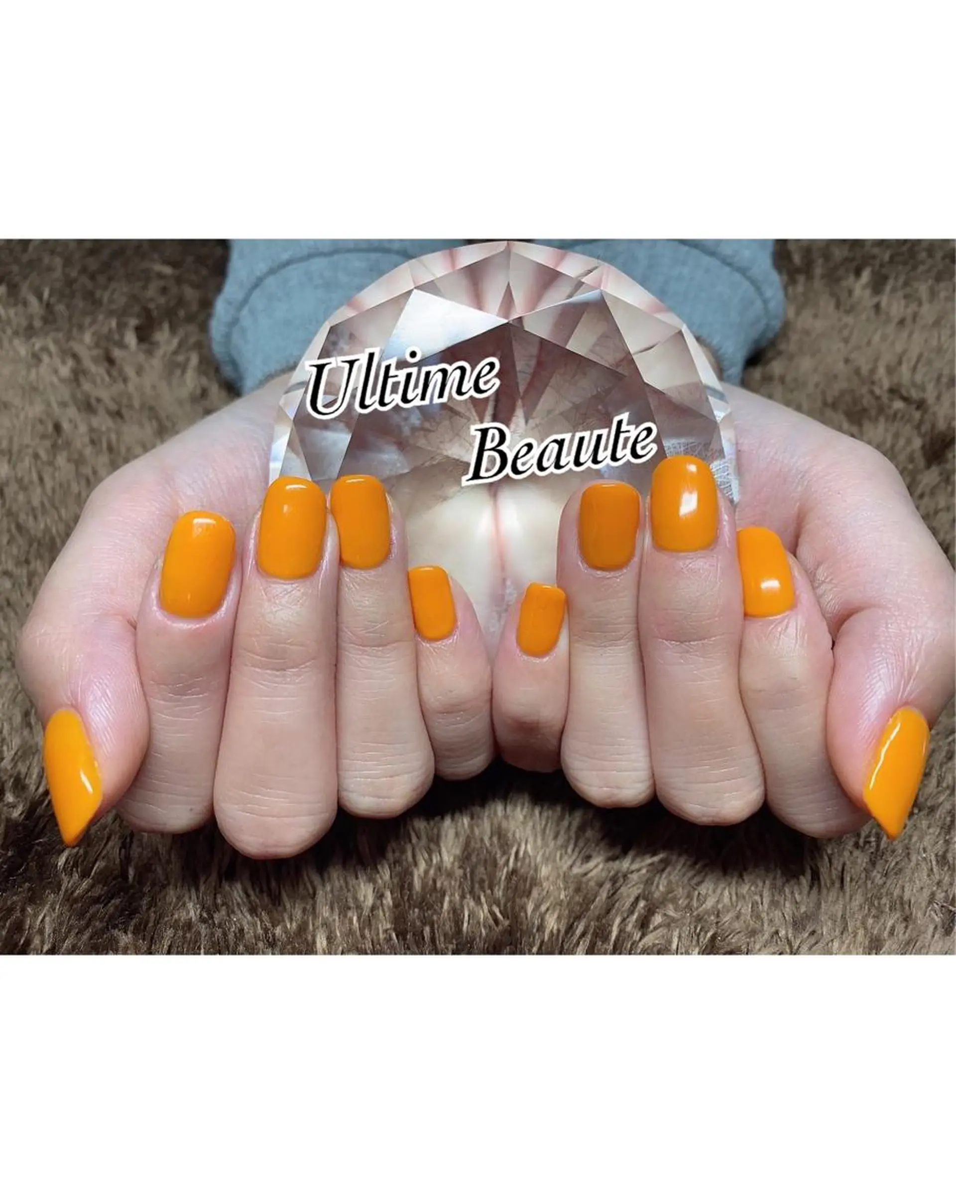 ネイル ワンカラーネイル オレンジ 石塚 亜矢加のネイルデザイン