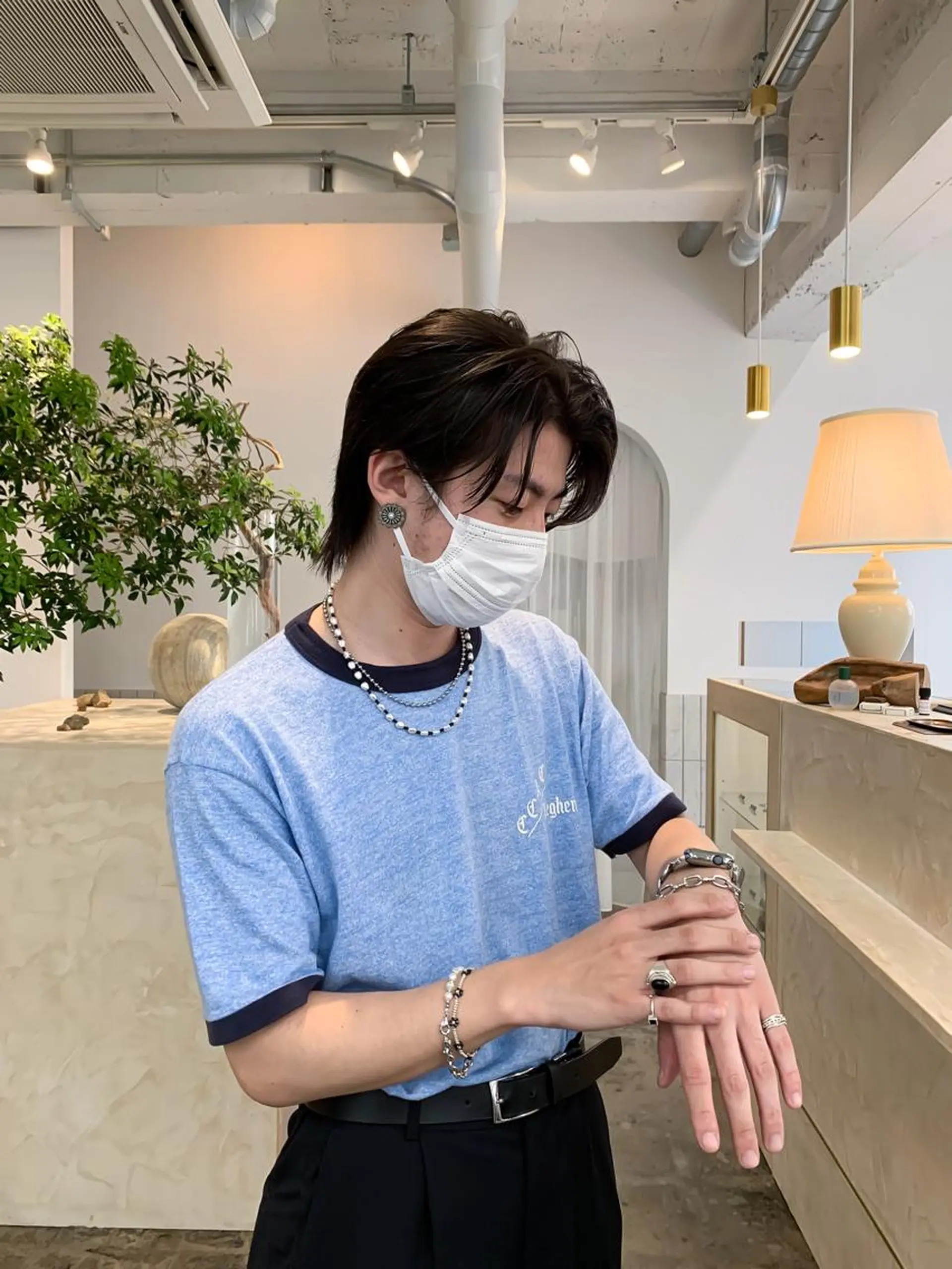 ショート メンズ センターパート 似合わせカット ケアパーマ喜来雅由のヘアスタイル