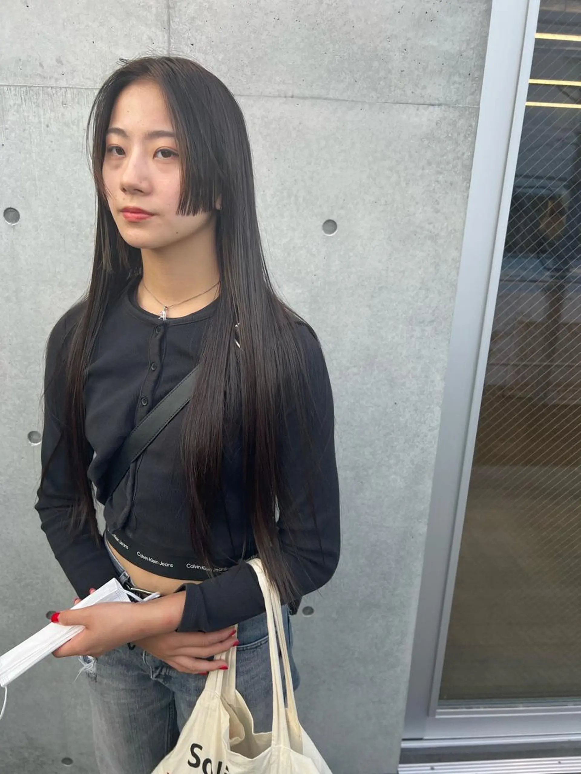 ロング かきあげバング カット ヘアカラー sakoda shunkiのヘアスタイル