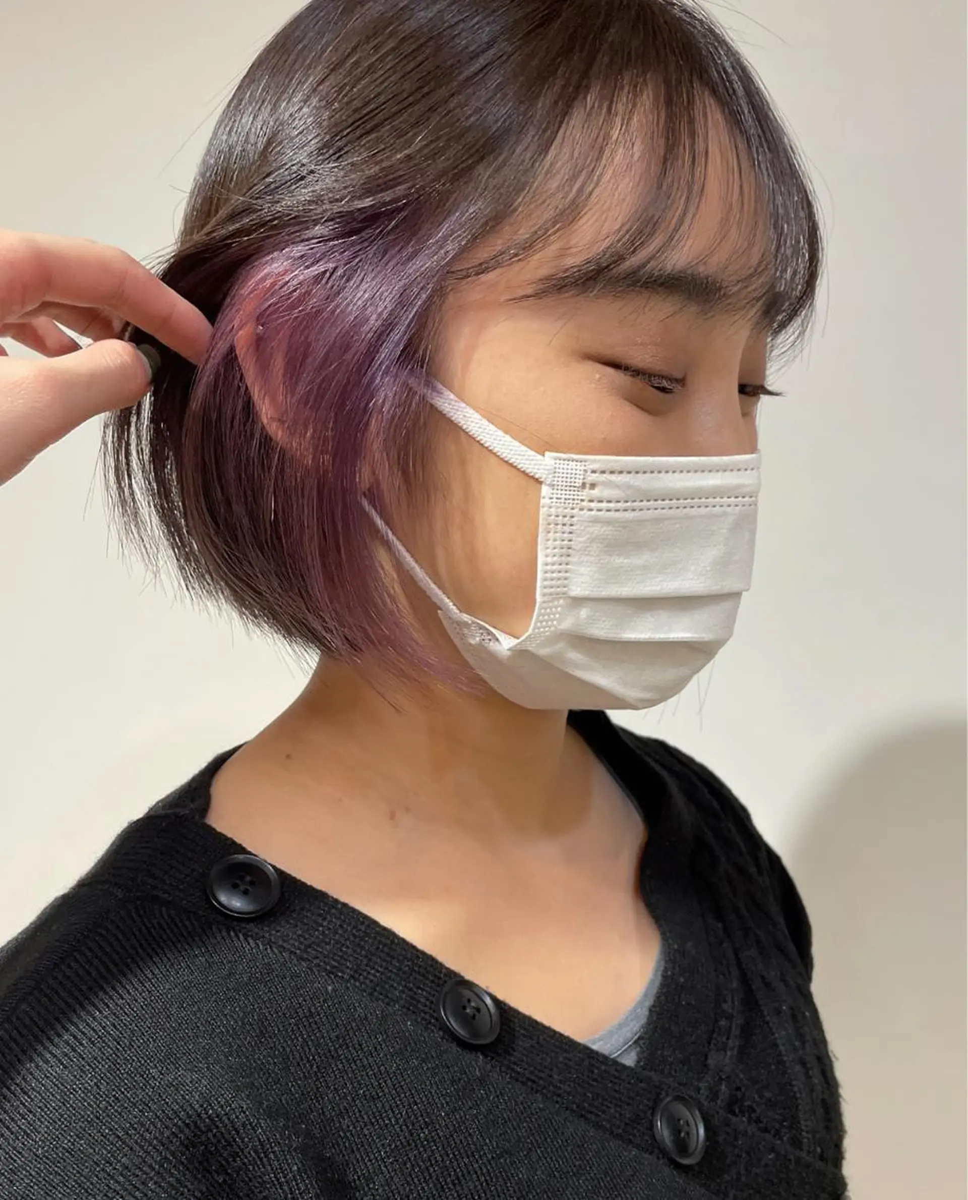 ショート カラー インナーカラー パープルカラー chiharu ボブ/レイヤーのヘアスタイル