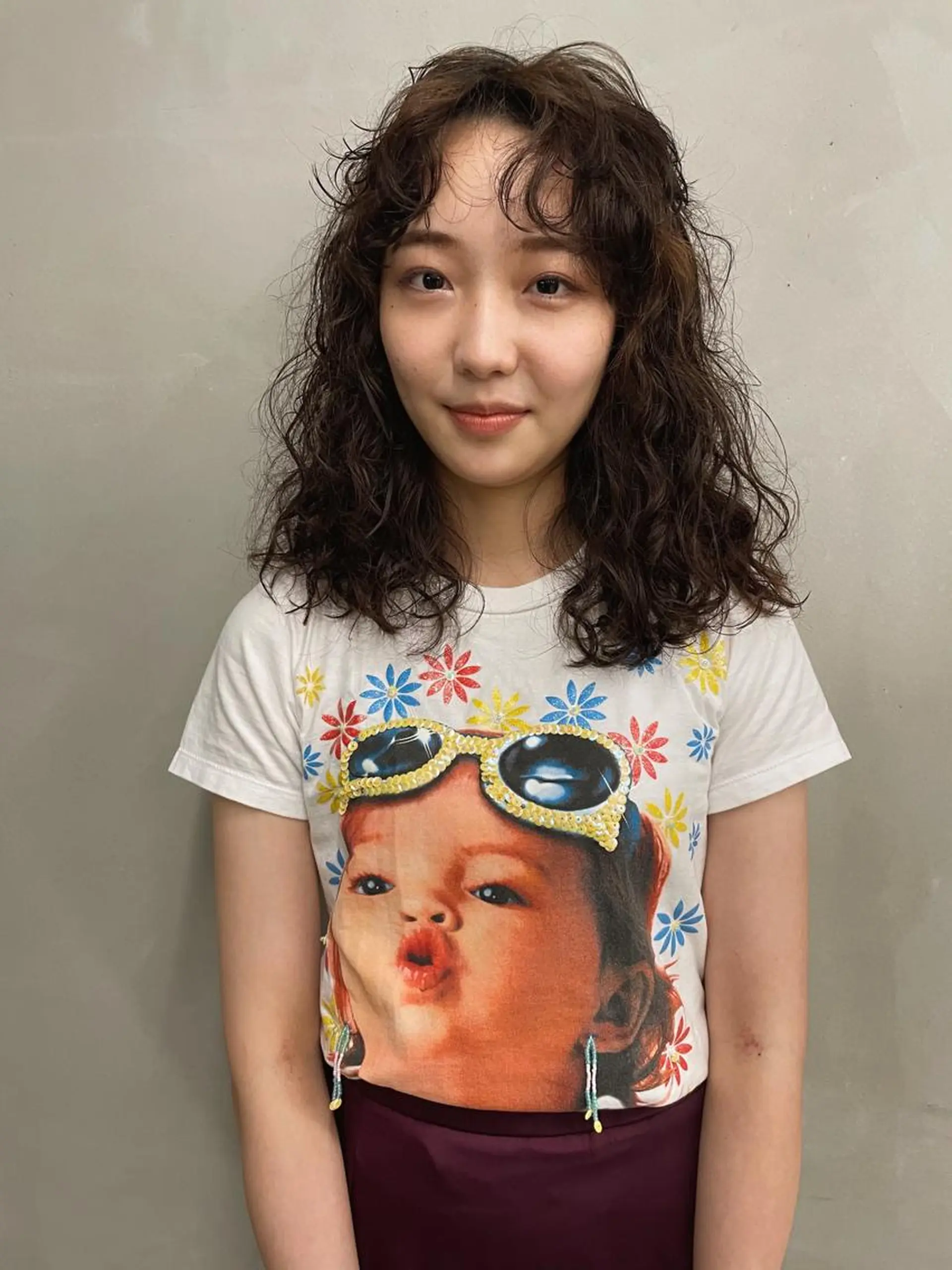 ミディアム カラー カット パーマ トリートメント センスをお届けします 大谷将生INFPのヘアスタイル