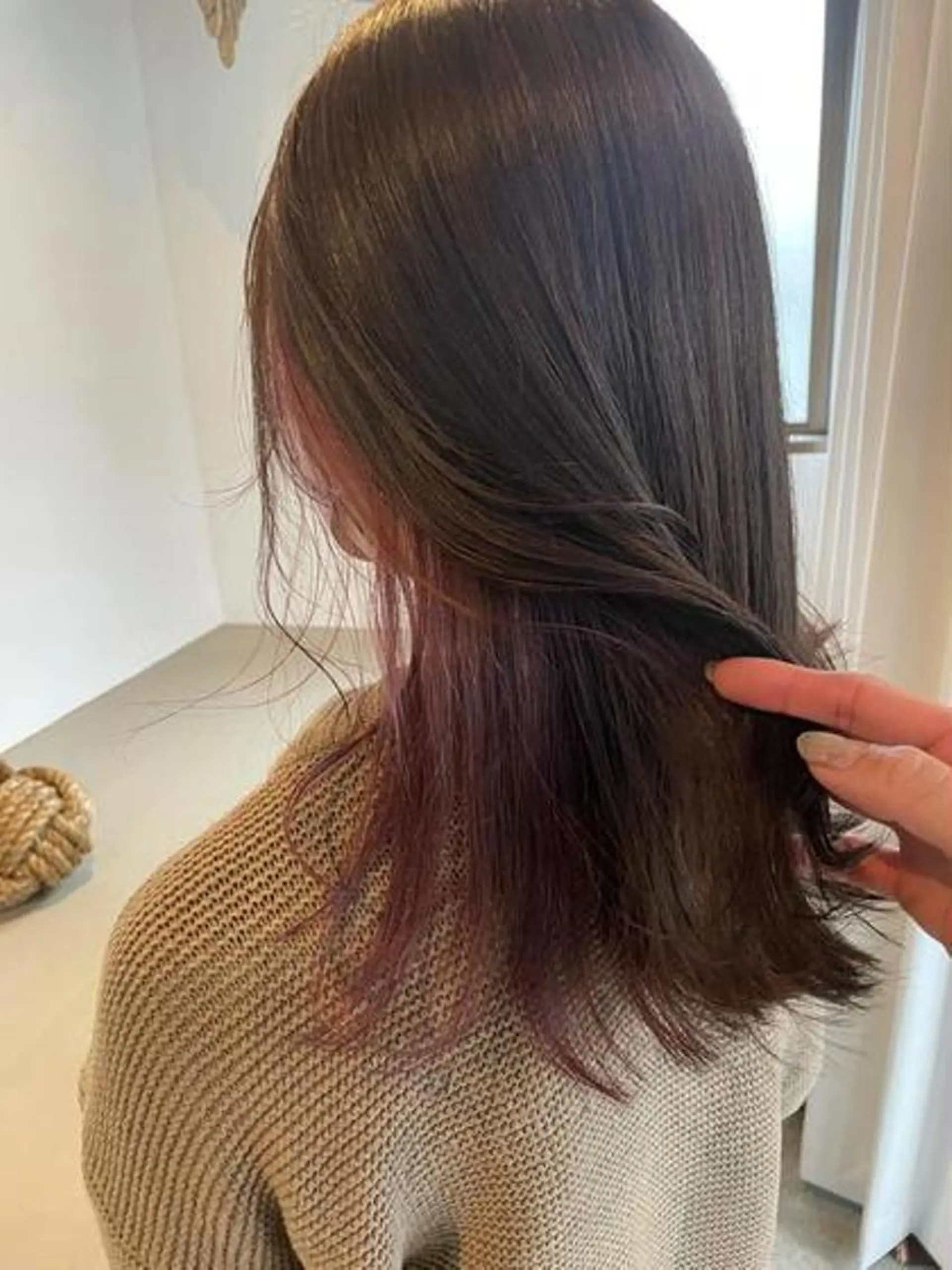 ミディアム カラー パーマ ショートボブ ミディアムパーマ アディクシーカラー ブリーチ ケアブリーチ ヘアカラー トリートメント CEINE OURのヘアスタイル