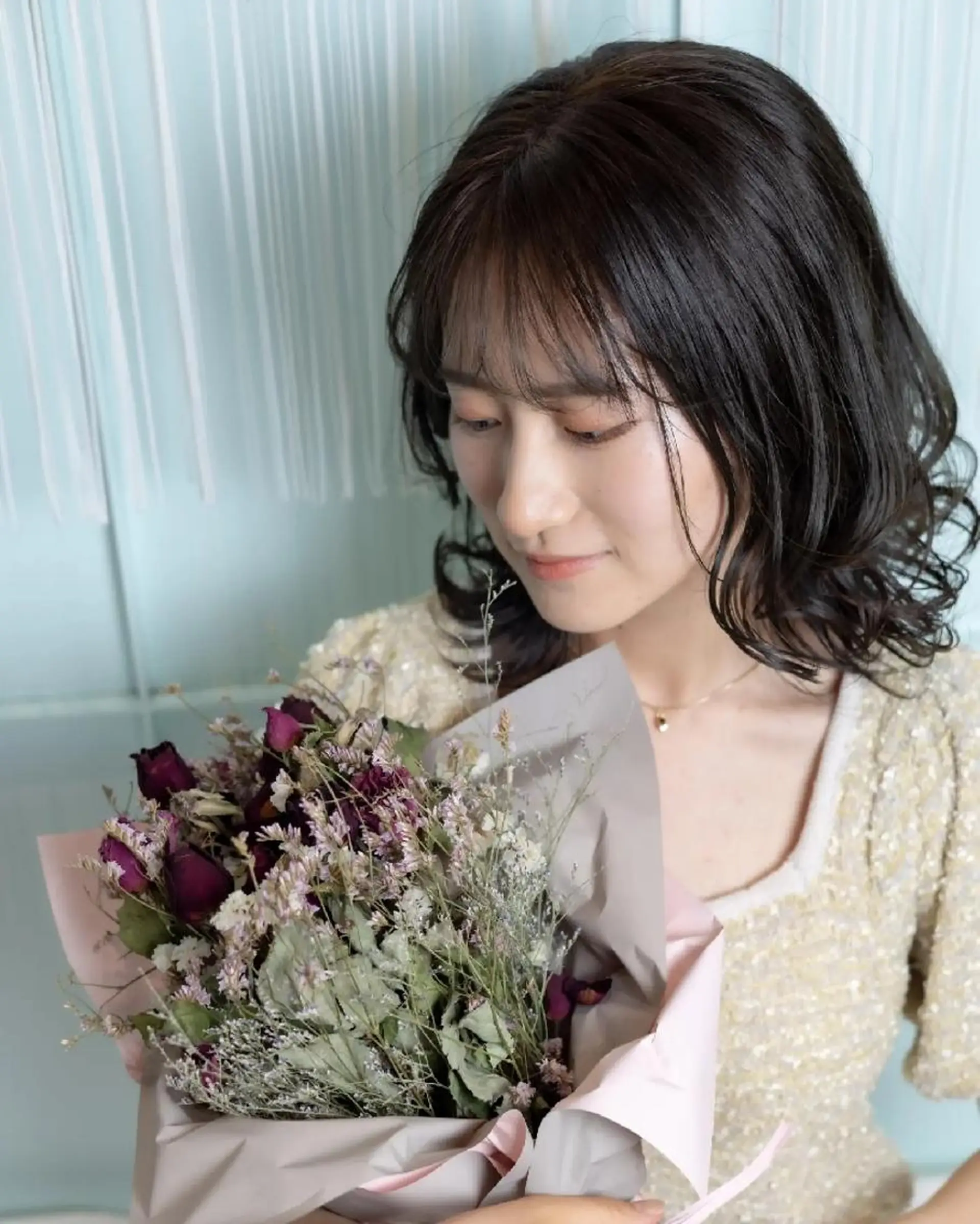 ミディアム パーマ ミディアムパーマ 尾澤 尚希のヘアスタイル