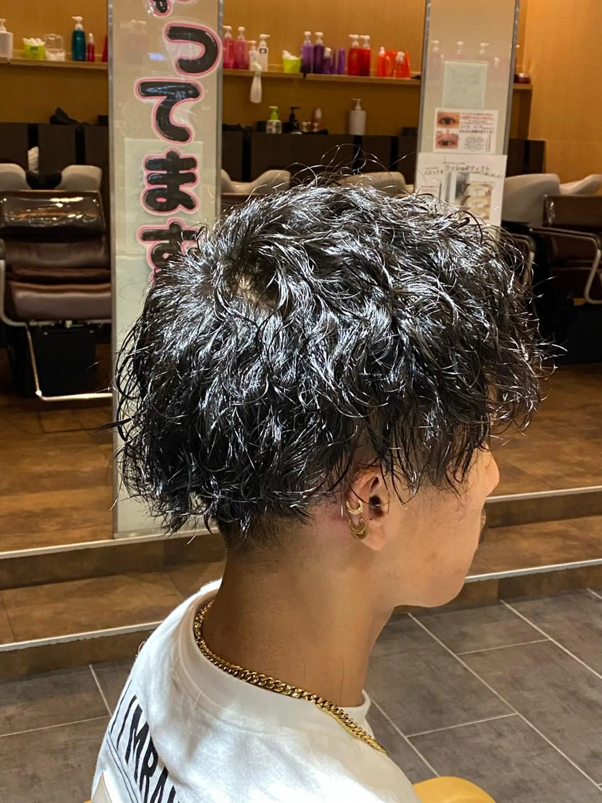 パーマ メンズ カット パーマ 尾崎 優也のヘアスタイル