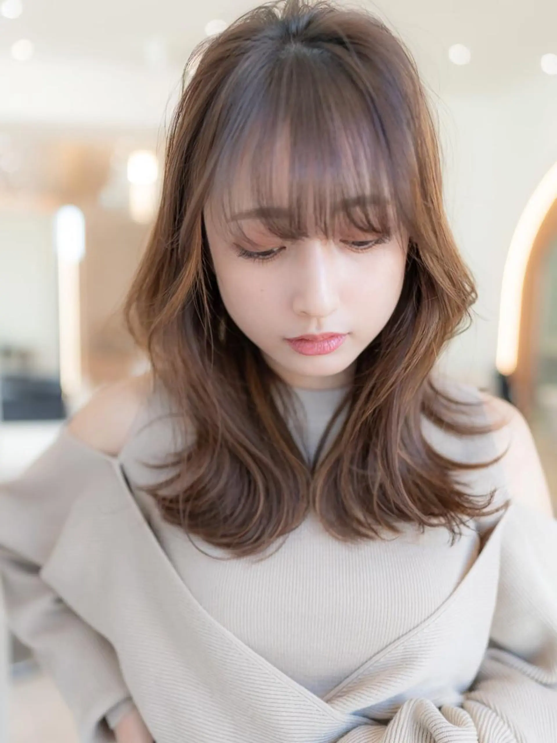 ミディアム 天神/透明感カラー ツヤ髪/nonokaのヘアスタイル