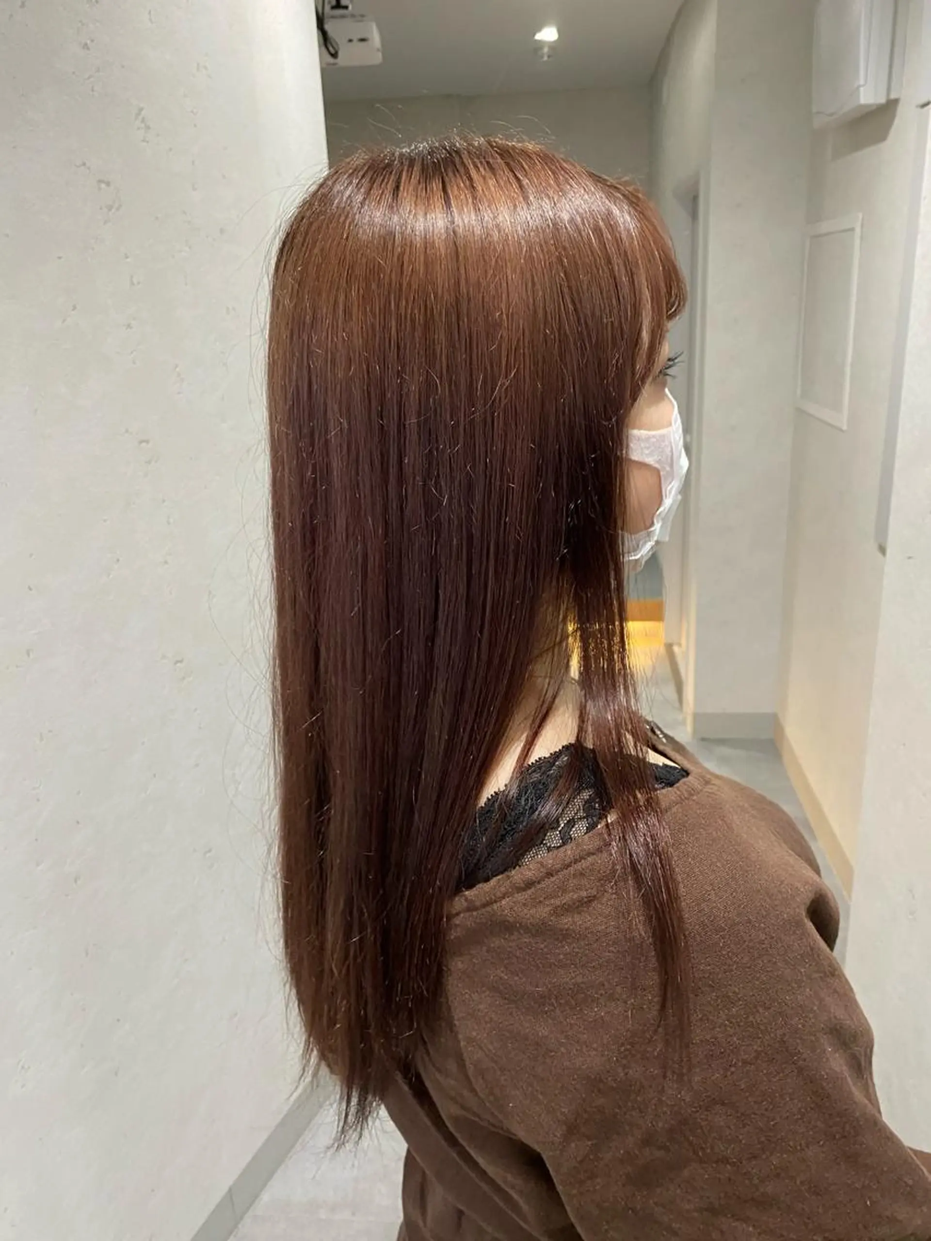 ロング ピンクブラウン トリートメント ヘアカラー トリートメント 三吉 悠介のヘアスタイル