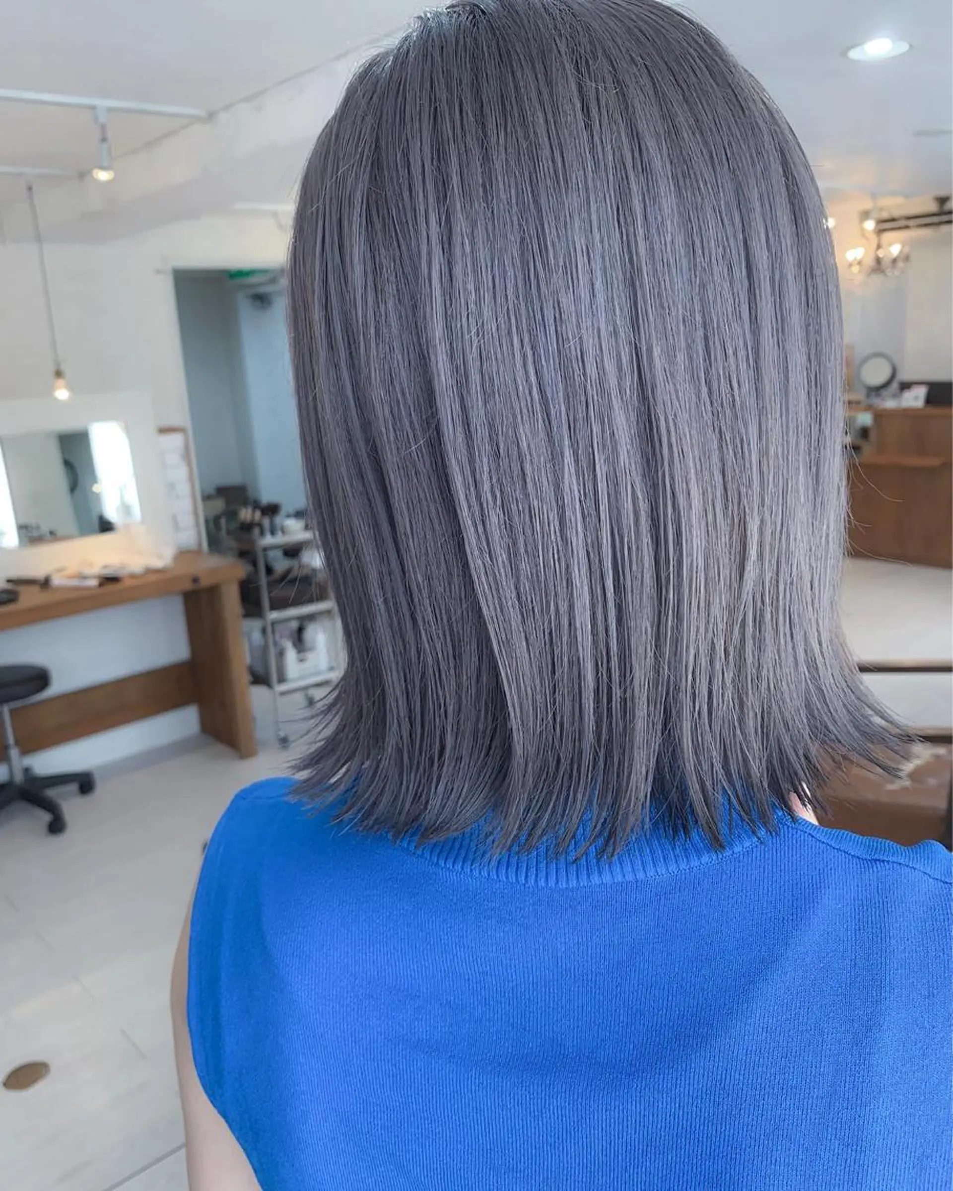 ミディアム カラー アディクシーカラー ブリーチ ブルーカラー ブルーラベンダー ラベンダーカラー ヘアカラー BOX mico.のヘアスタイル