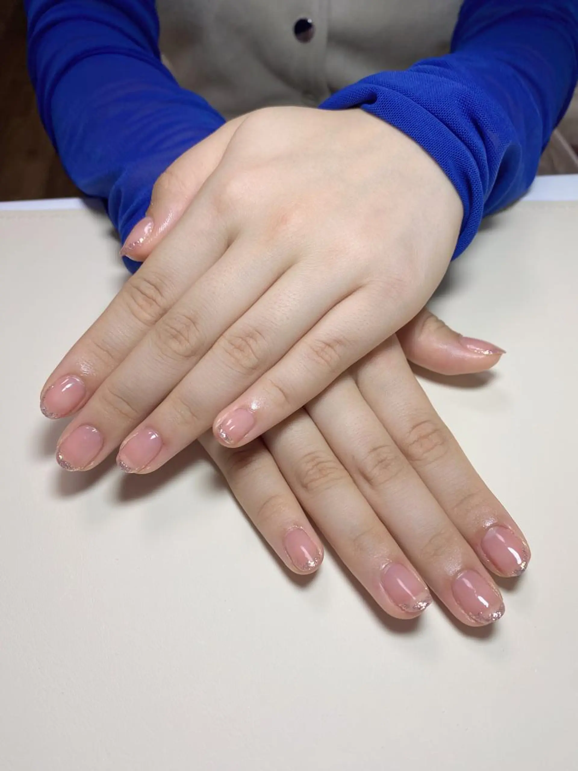 ネイル フレンチネイル キラキラネイル ラメ(グリッター) オフィスネイル ハンドネイル Nail Salon K 🧸美爪育成のネイルデザイン
