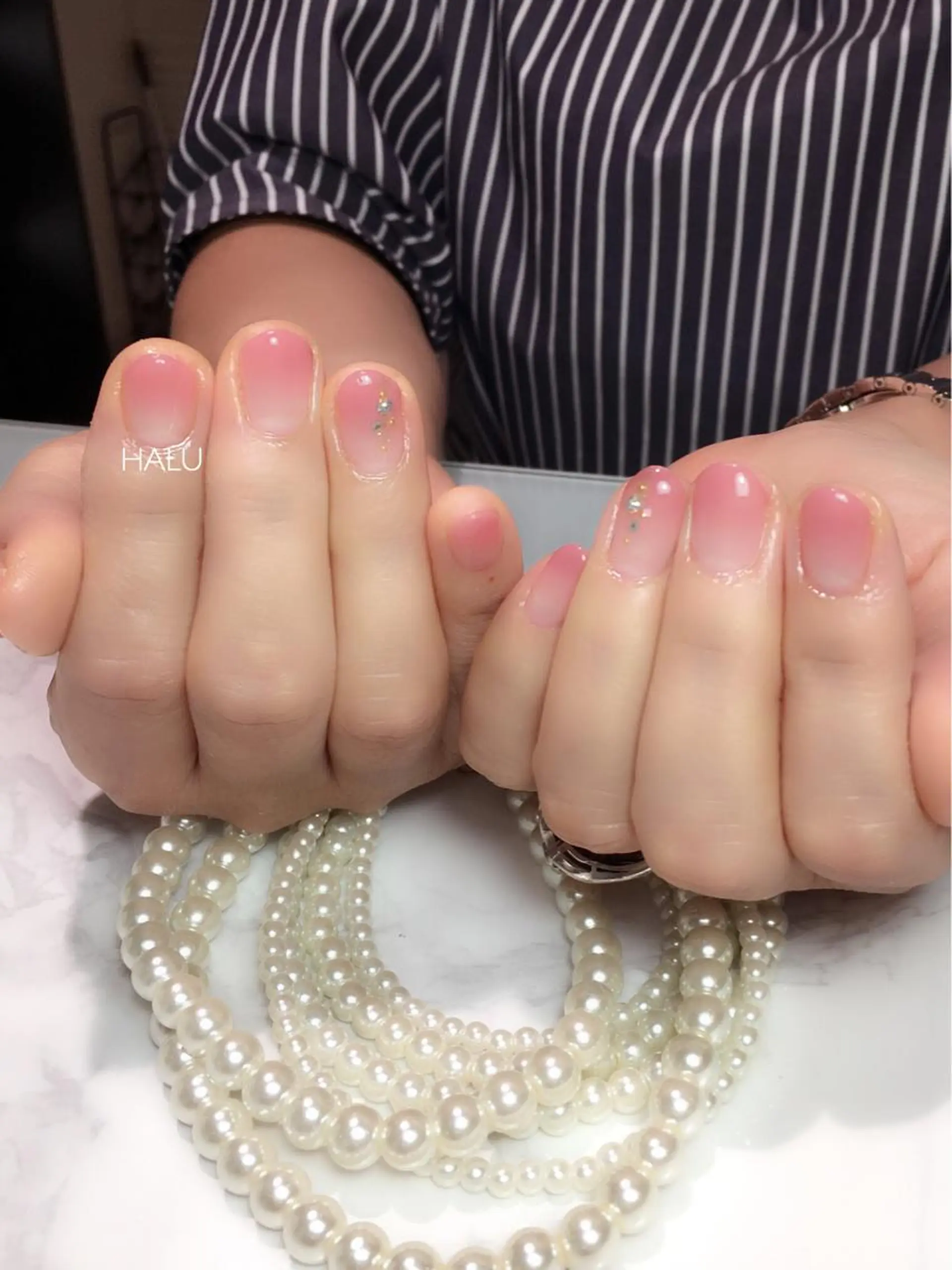 ネイル クリアネイル グラデーション オフィスネイル HALU ハルのネイルデザイン