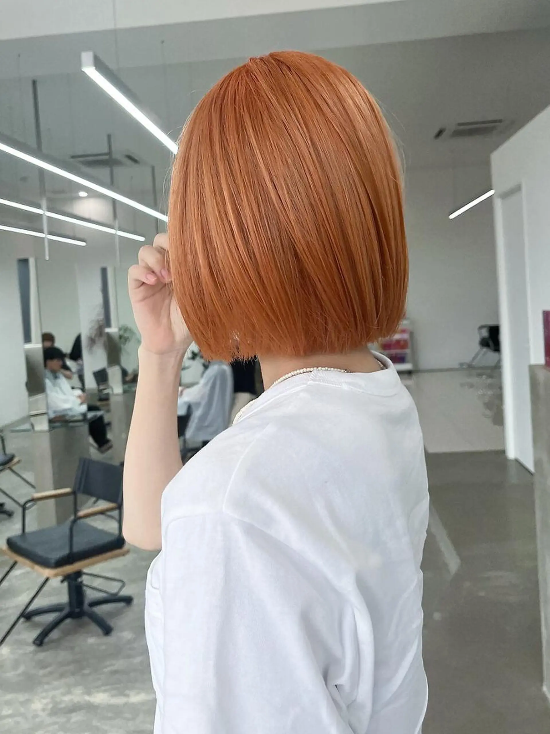 ショート カラー バレイヤージュ ブリーチ ケアブリーチ ダブルカラー イヤリングカラー カット ヘアカラー Nought etre 西金沢のヘアスタイル
