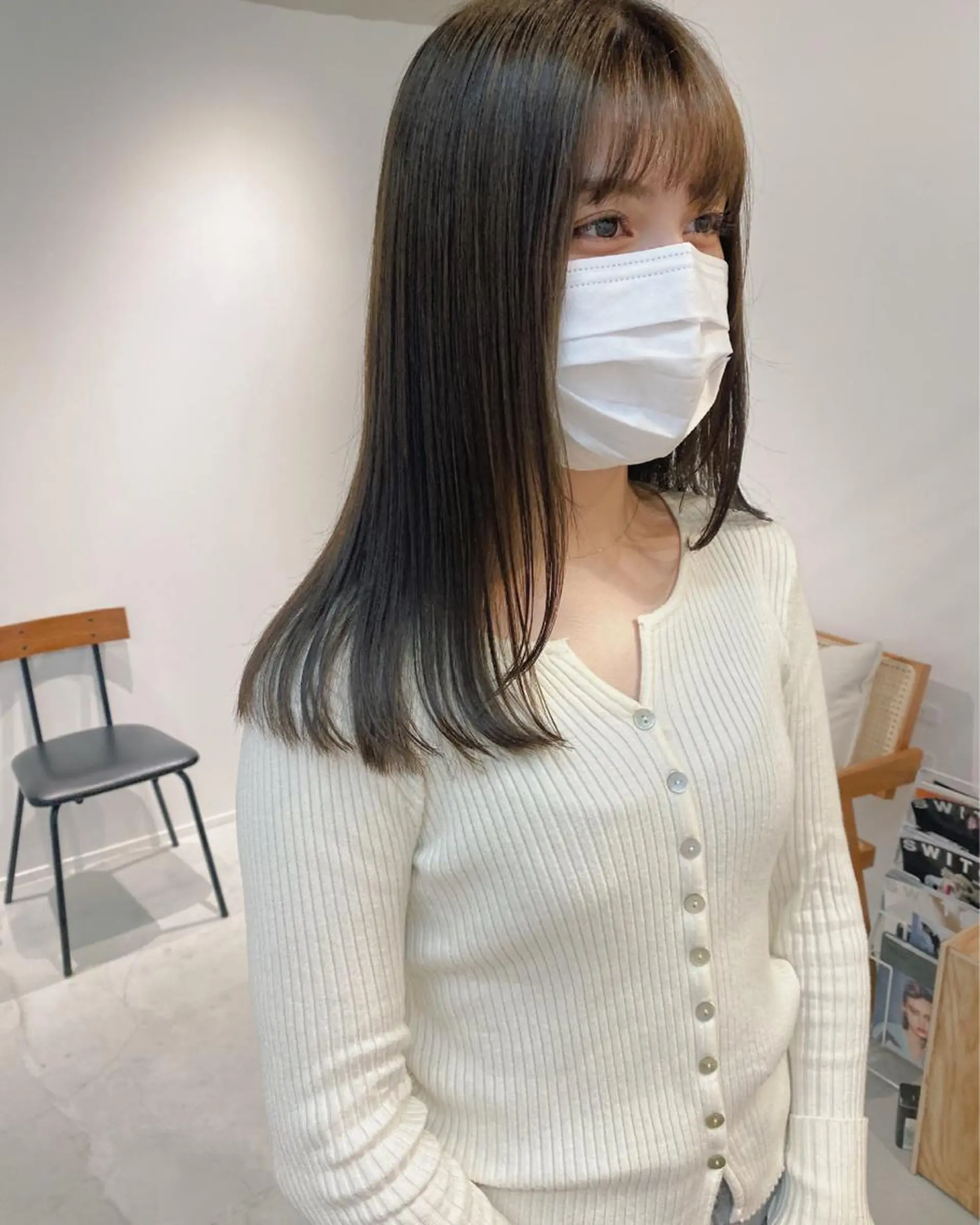 ロング カラー ベージュカラー オリーブベージュ カット ヘアカラー トリートメント fit stand /HIIRAGIのヘアスタイル