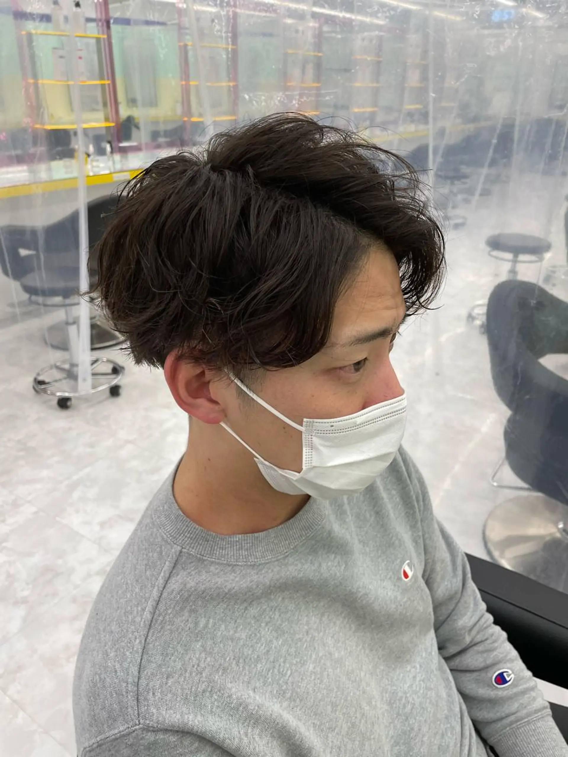 ショート メンズ カット ヘアカラー パーマ 横浜メンズパーマ🔥 大野賢人のヘアスタイル