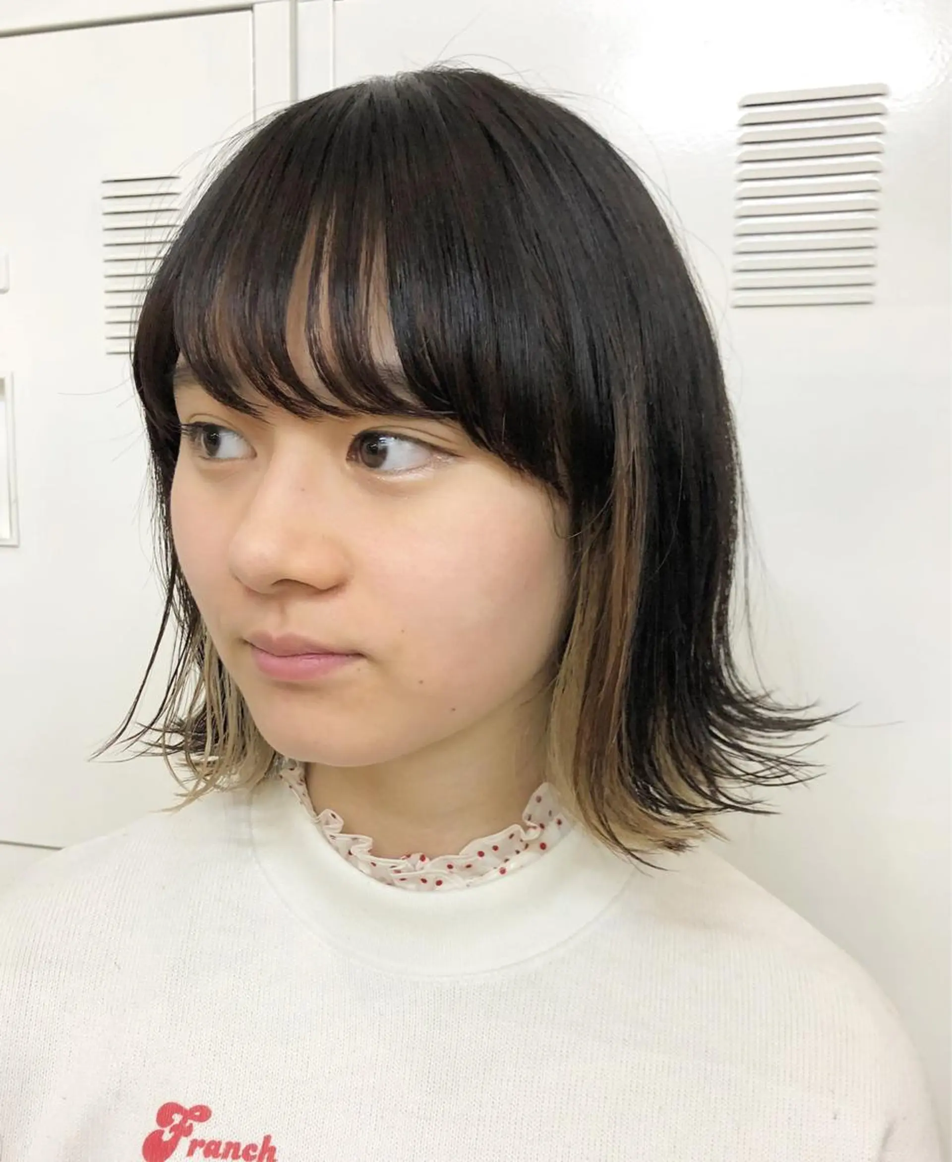 ショート カラー クロスパーマ× 透明感カラー✂︎のヘアスタイル