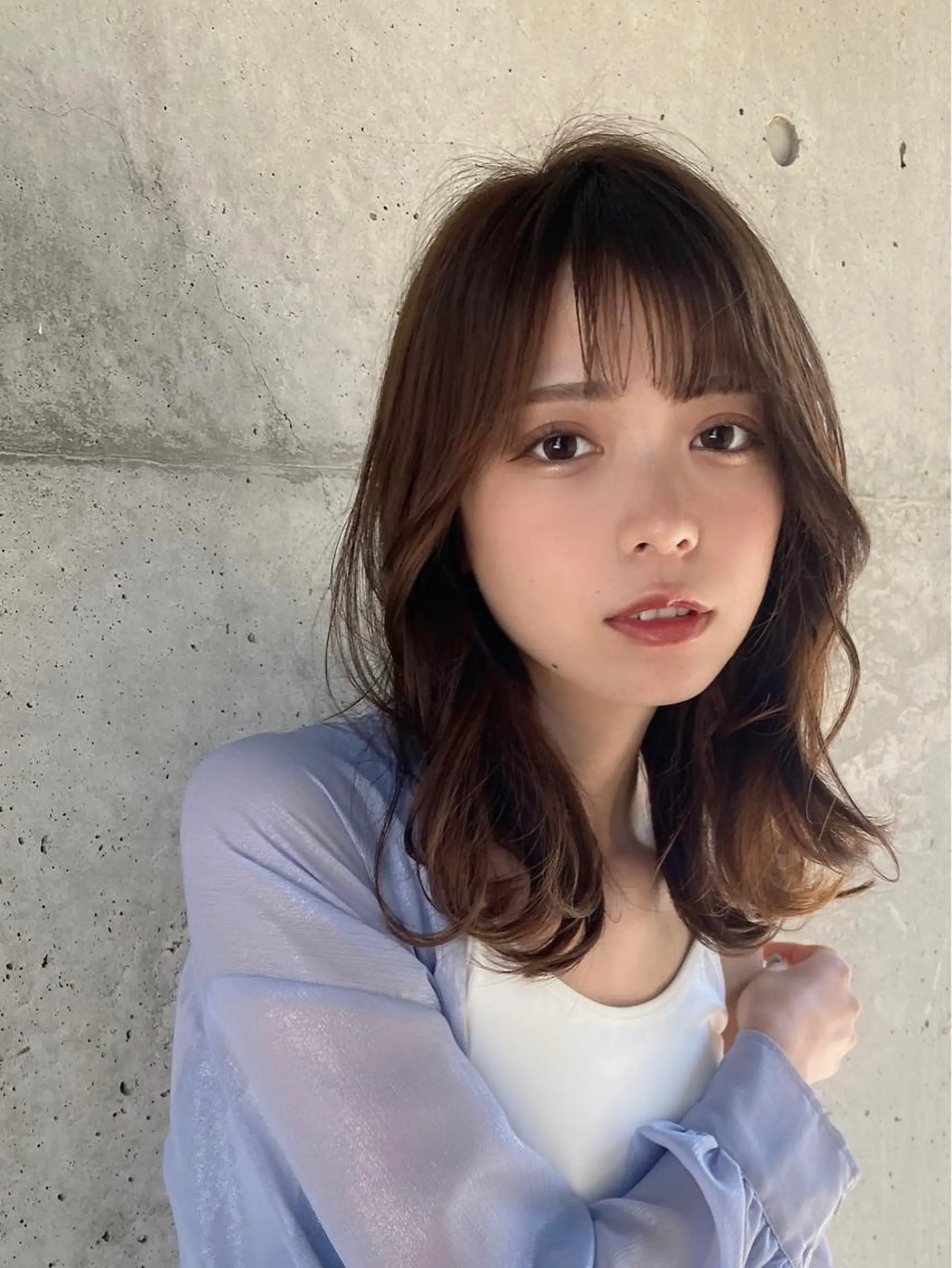 ミディアム 🧡くびれヘア/前髪 顔周り🧡久原結衣のヘアスタイル