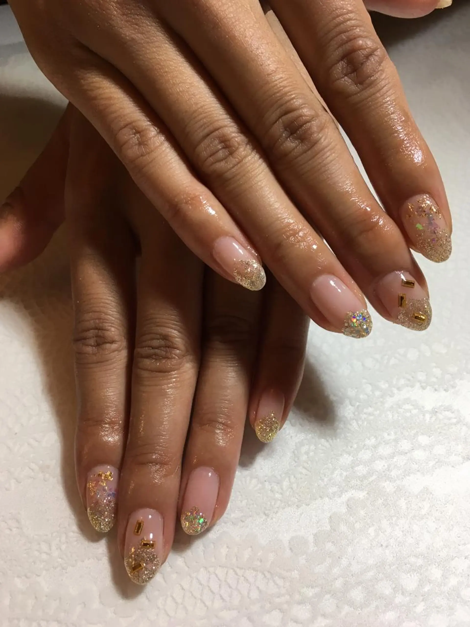 ネイル ゴールド ラメ(グリッター) 古川 里美のネイルデザイン