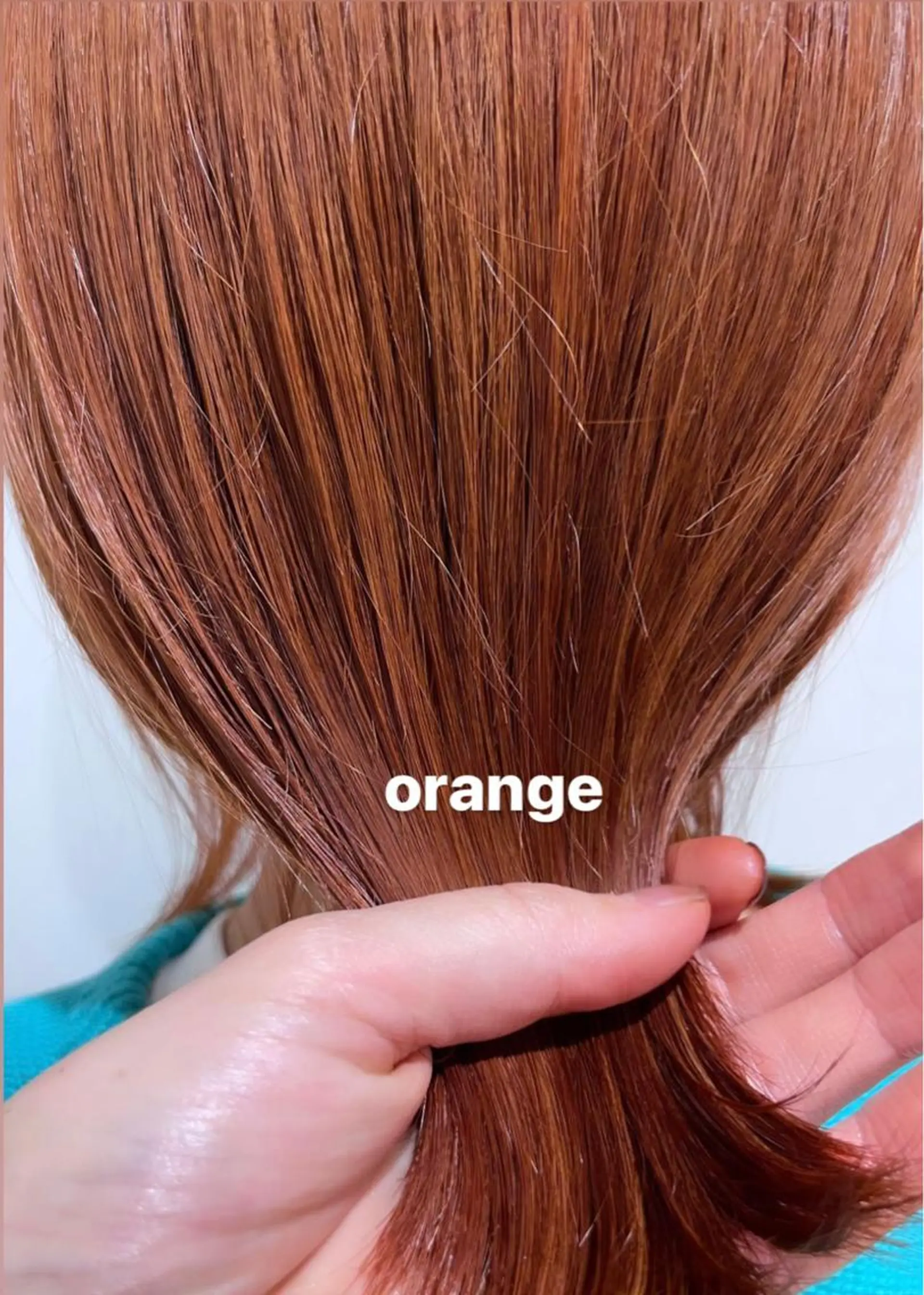 ミディアム カラー ヘアアレンジ オレンジ 間水 和樹のヘアスタイル