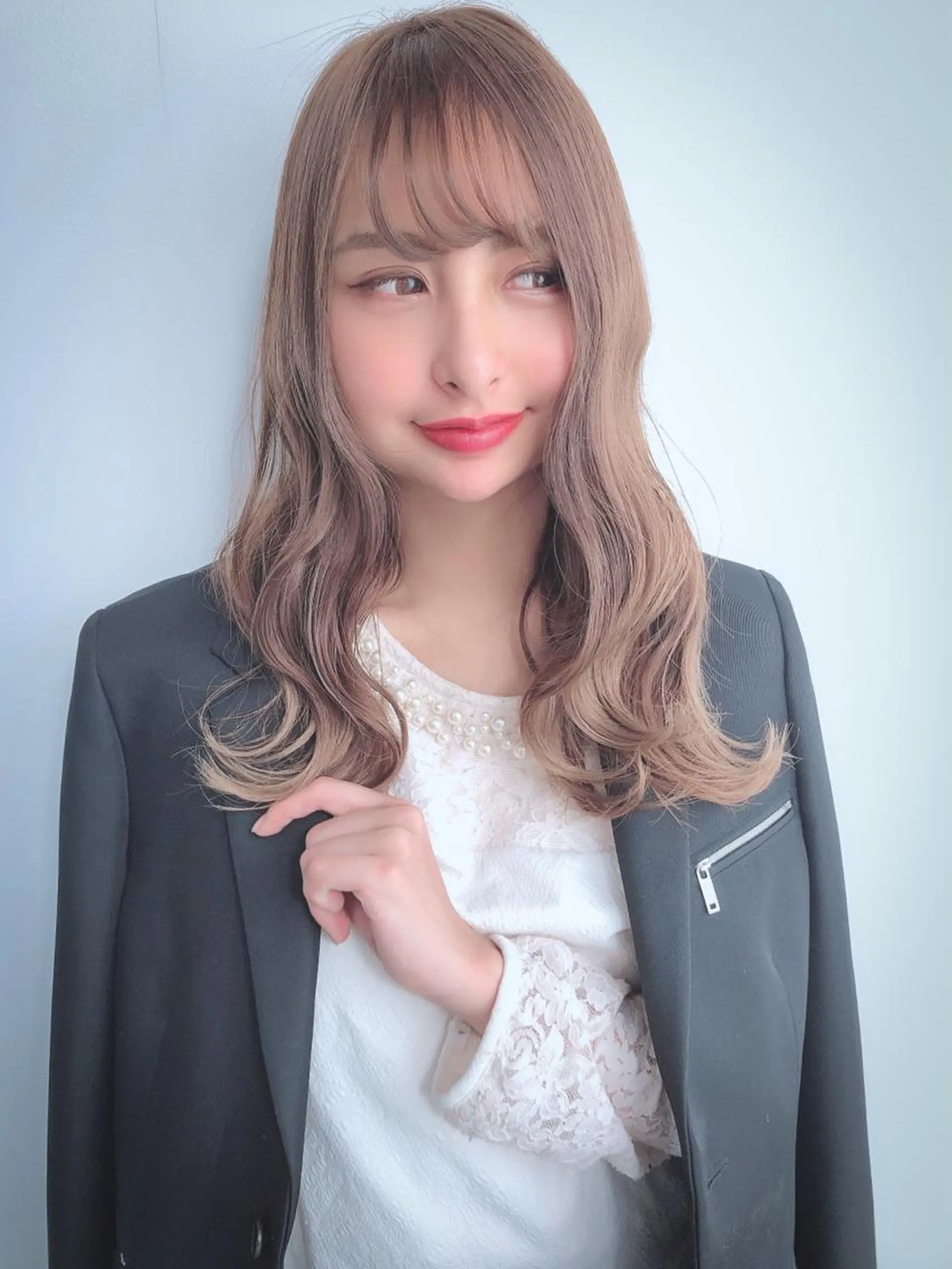 ミディアム カラー パーマ ヘアアレンジ 美髪矯正 Rioのヘアスタイル