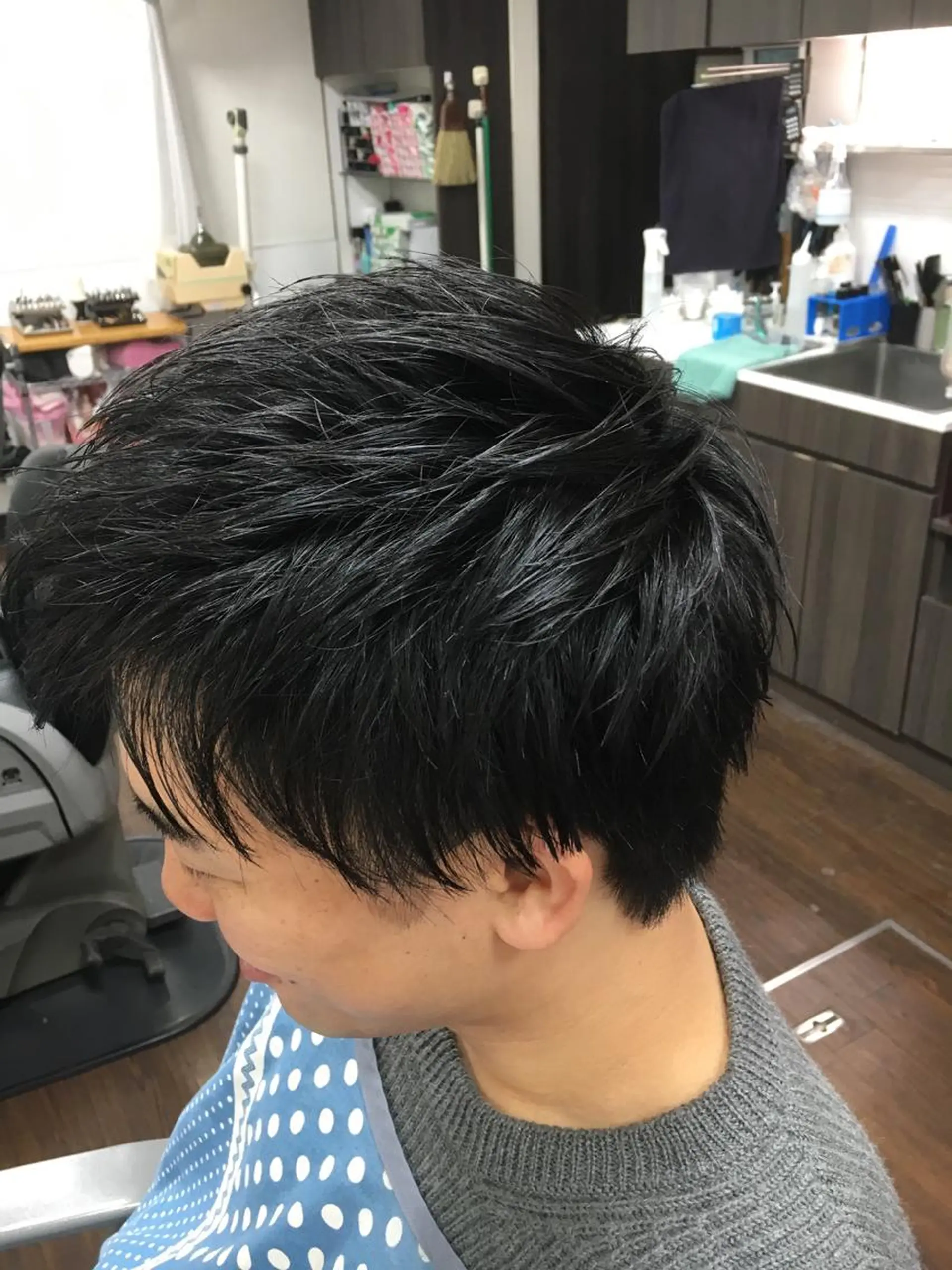 ミディアム メンズ カット 銀座バルビエグラン 角田雅樹（夜限定）のヘアスタイル