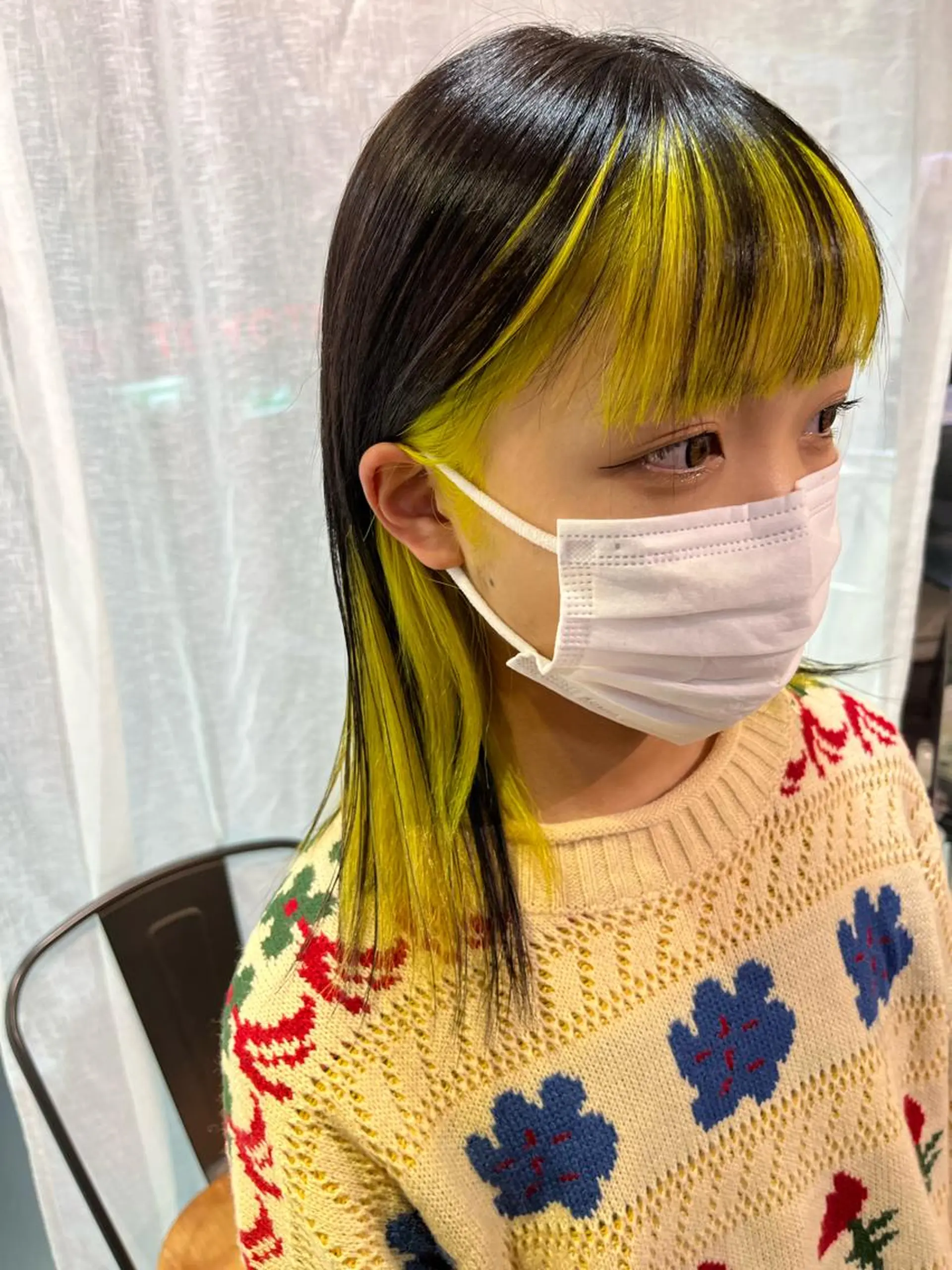 セミロング カラー 💖デザインカラー/ タダ ハナカ💖のヘアスタイル