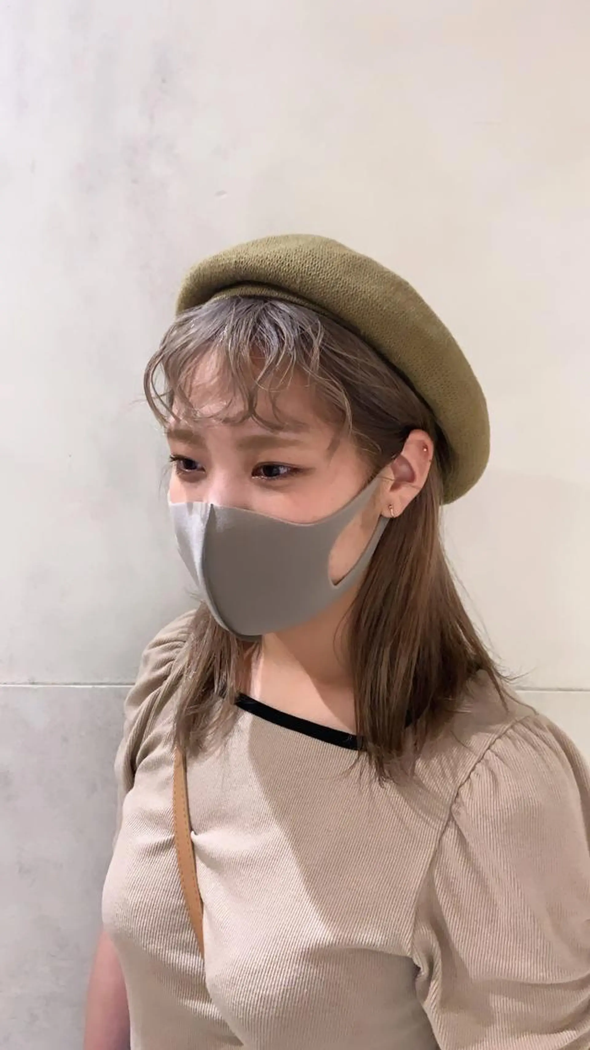 セミロング カラー ブリーチ ケアブリーチ 透明感カラー グレージュ ミルクティーグレージュ ヘアカラー 似合わせカット ケアパーマ喜来雅由のヘアスタイル