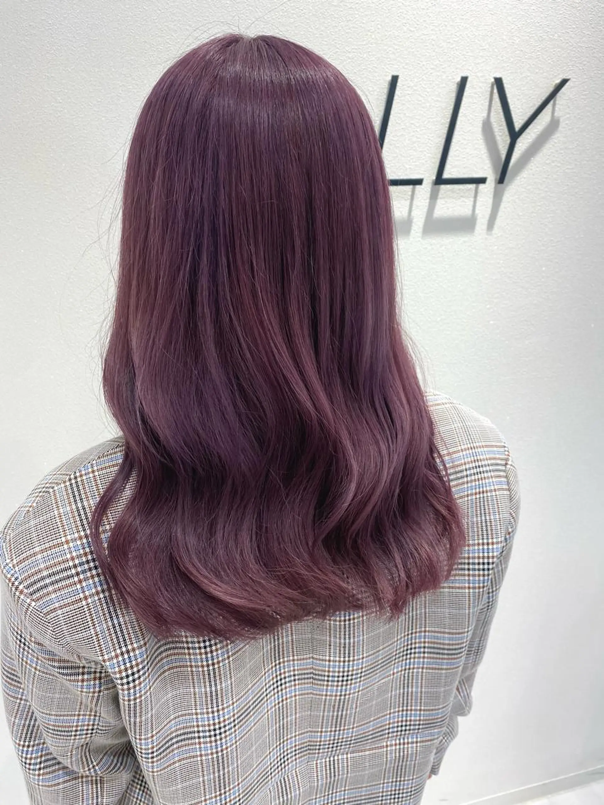 ロング カラー ピンクカラー バイオレットカラー カット ヘアカラー 💘韓国カラー💘 クルミのヘアスタイル