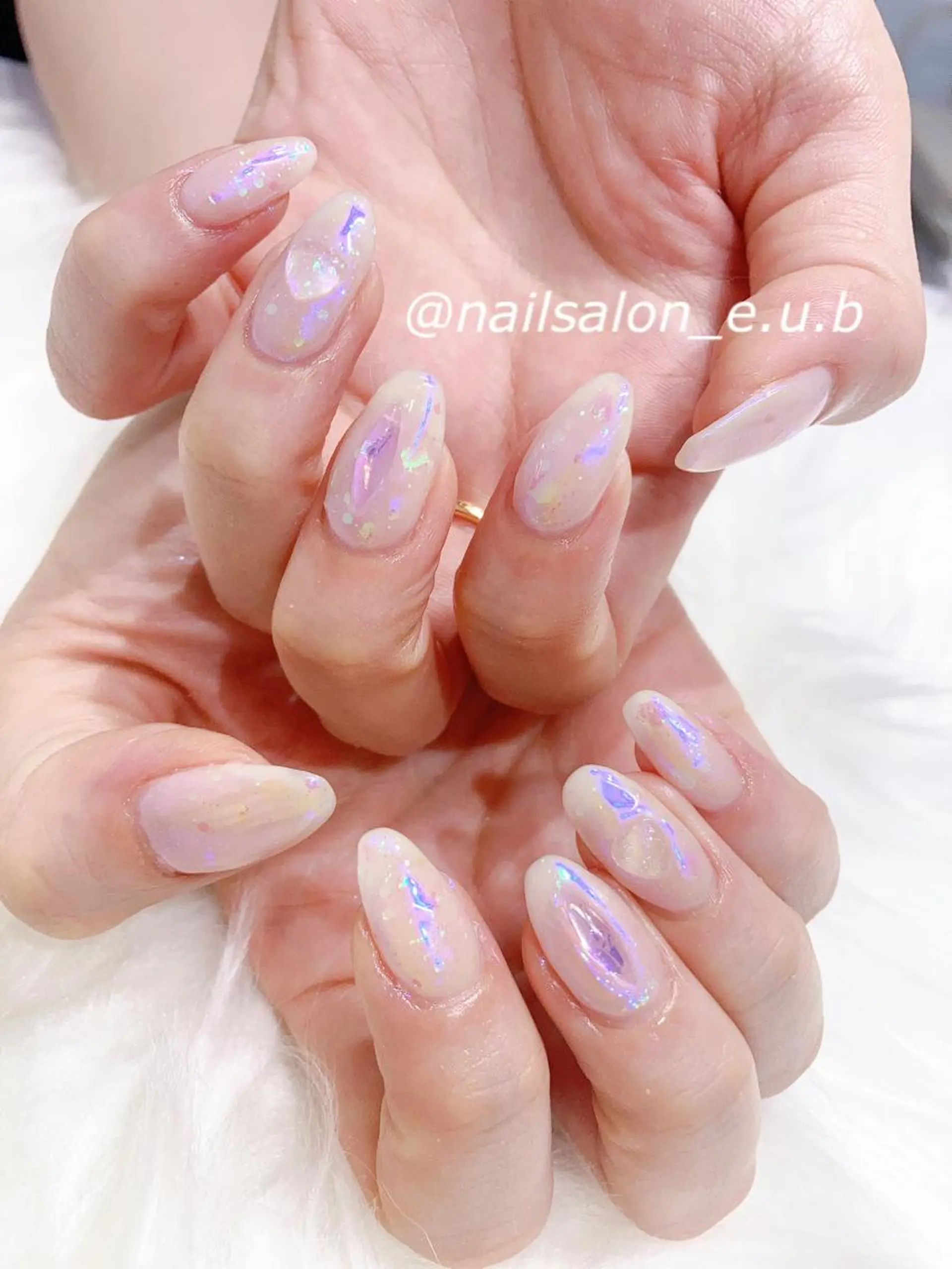 ネイル オーロラネイル ハート キラキラネイル ぷっくりネイル ハンドネイル T Hitomiのネイルデザイン