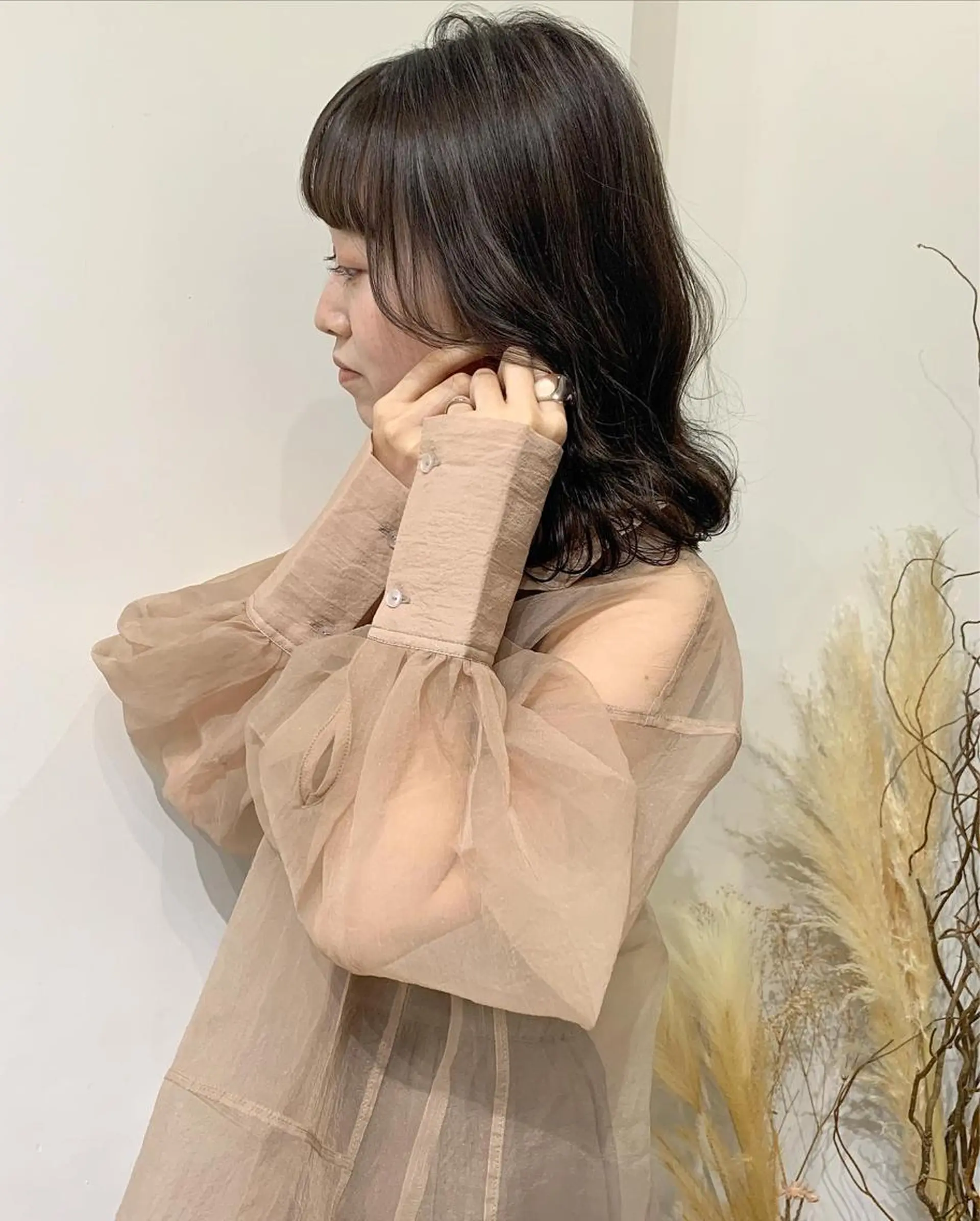 セミロング カラー カット ヘアカラー トリートメント レイヤー/顔周り /AKARIのヘアスタイル