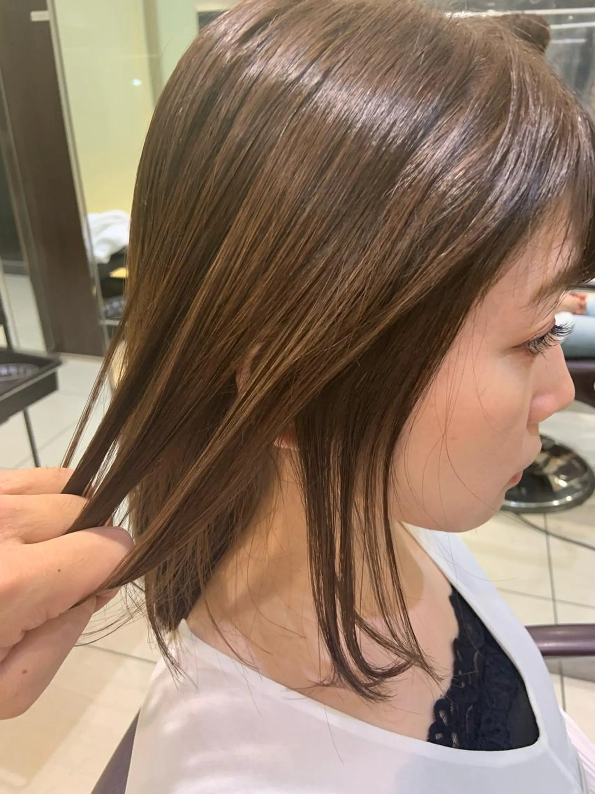 ミディアム タンバルモリパーマ 礒井メンキのヘアスタイル