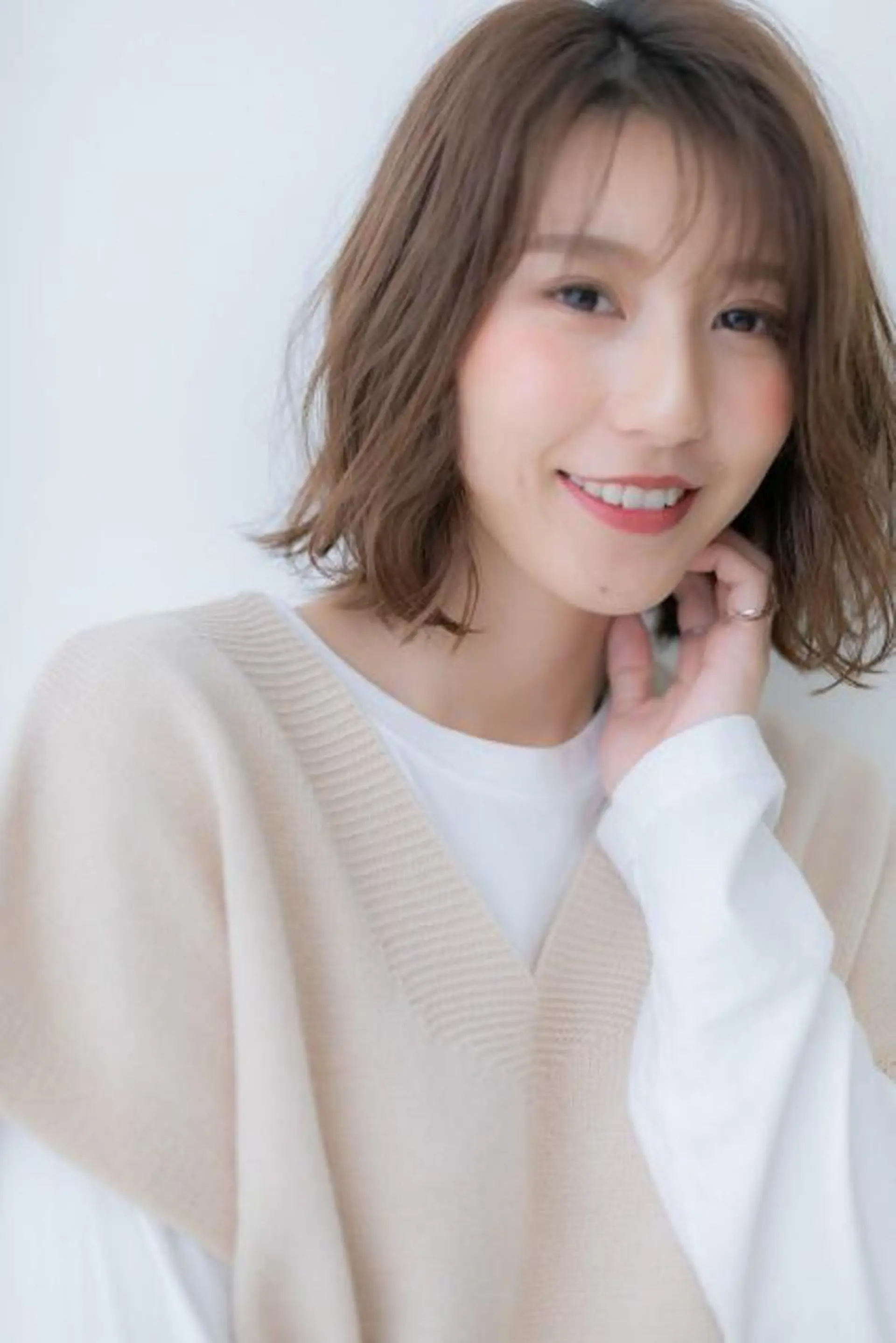 ミディアム カラー パーマ 棚村 竜太のヘアスタイル