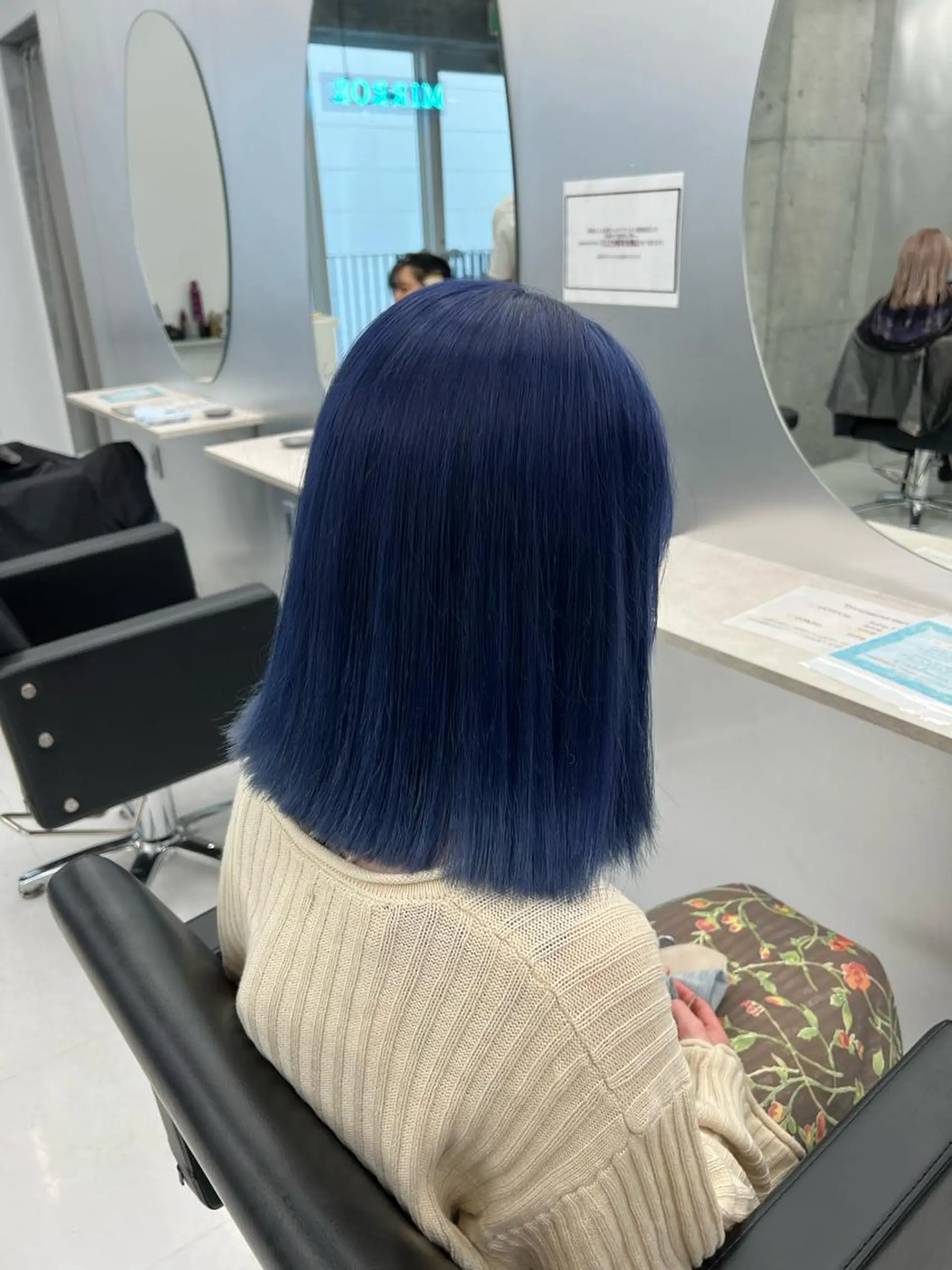 セミロング カラー 👑垢抜け韓国ヘア ハッシュカット唯澄のヘアスタイル