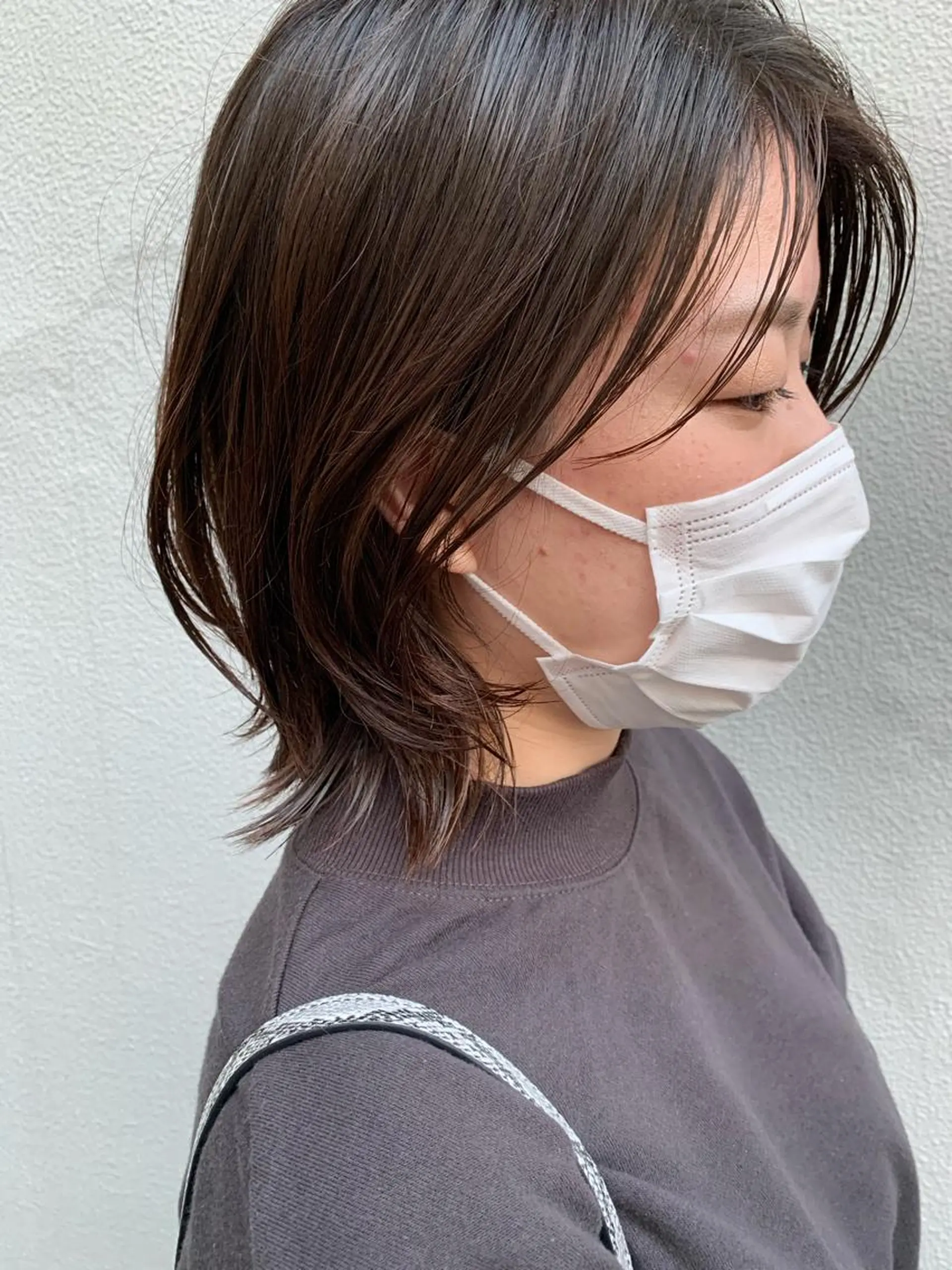 ミディアム カット ヘアカラー トリートメント 落合 妙佳のヘアスタイル