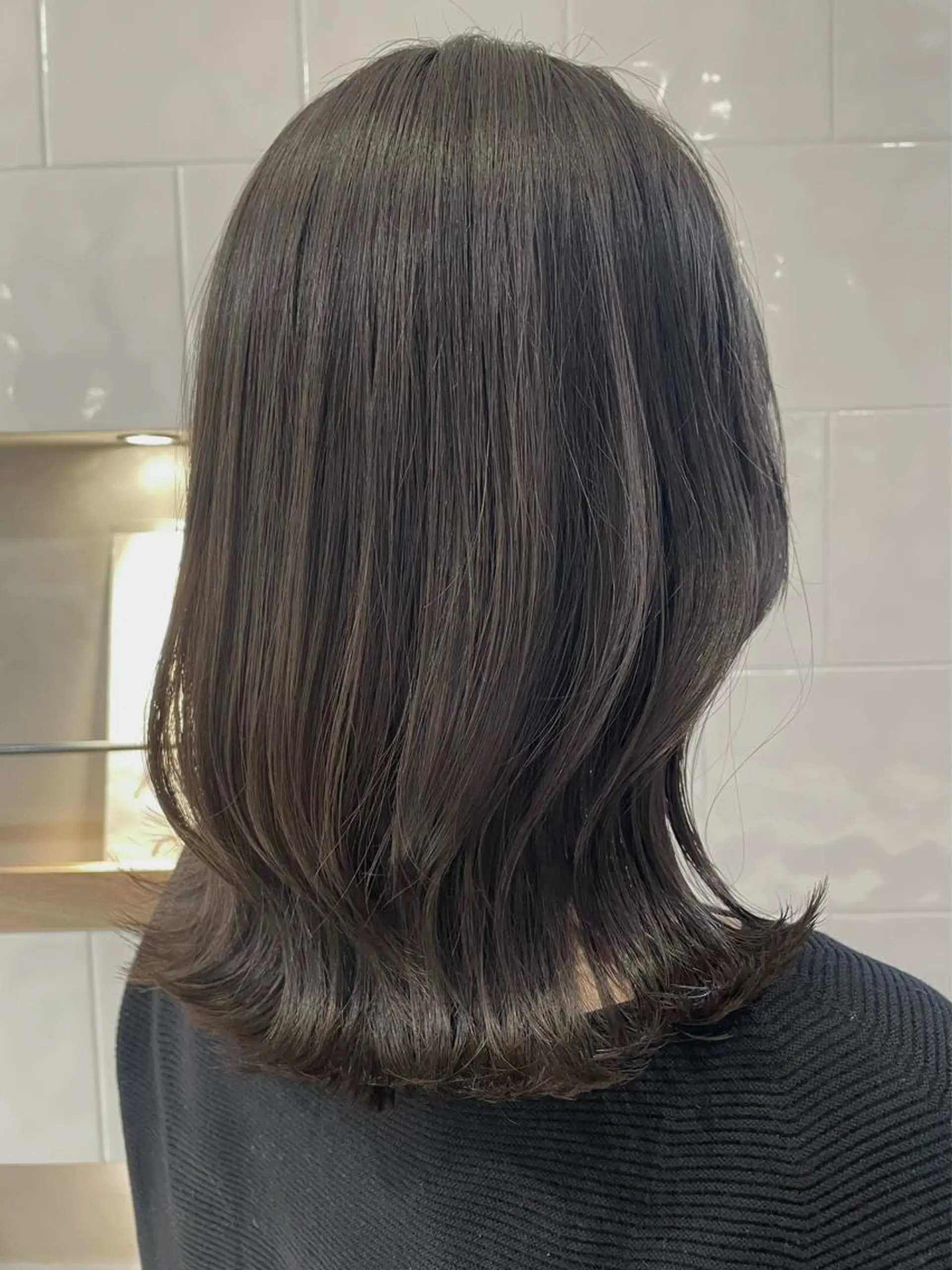 ミディアム カラー オリーブカラー ボブ くびれヘア 顔まわりレイヤー 韓国風ヘア カット ヘアカラー トリートメント 卒業式受付中🌻 肥田亜沙美のその他イメージ