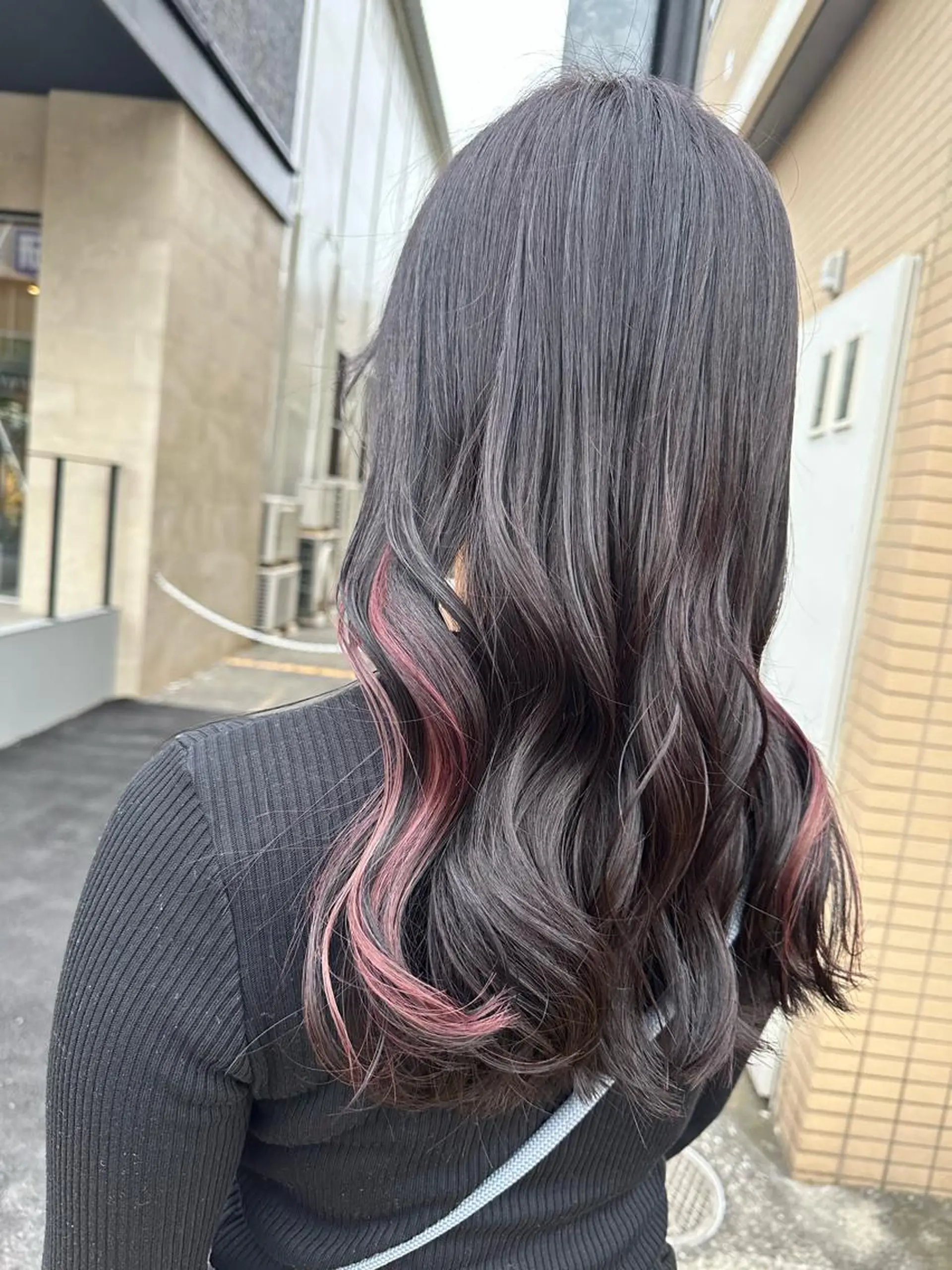 ロング カラー プルエクステ ブリーチ ブラウンカラー ケアブリーチ ダークブラウン 吉川 舞雪のマツエク・マツパデザイン