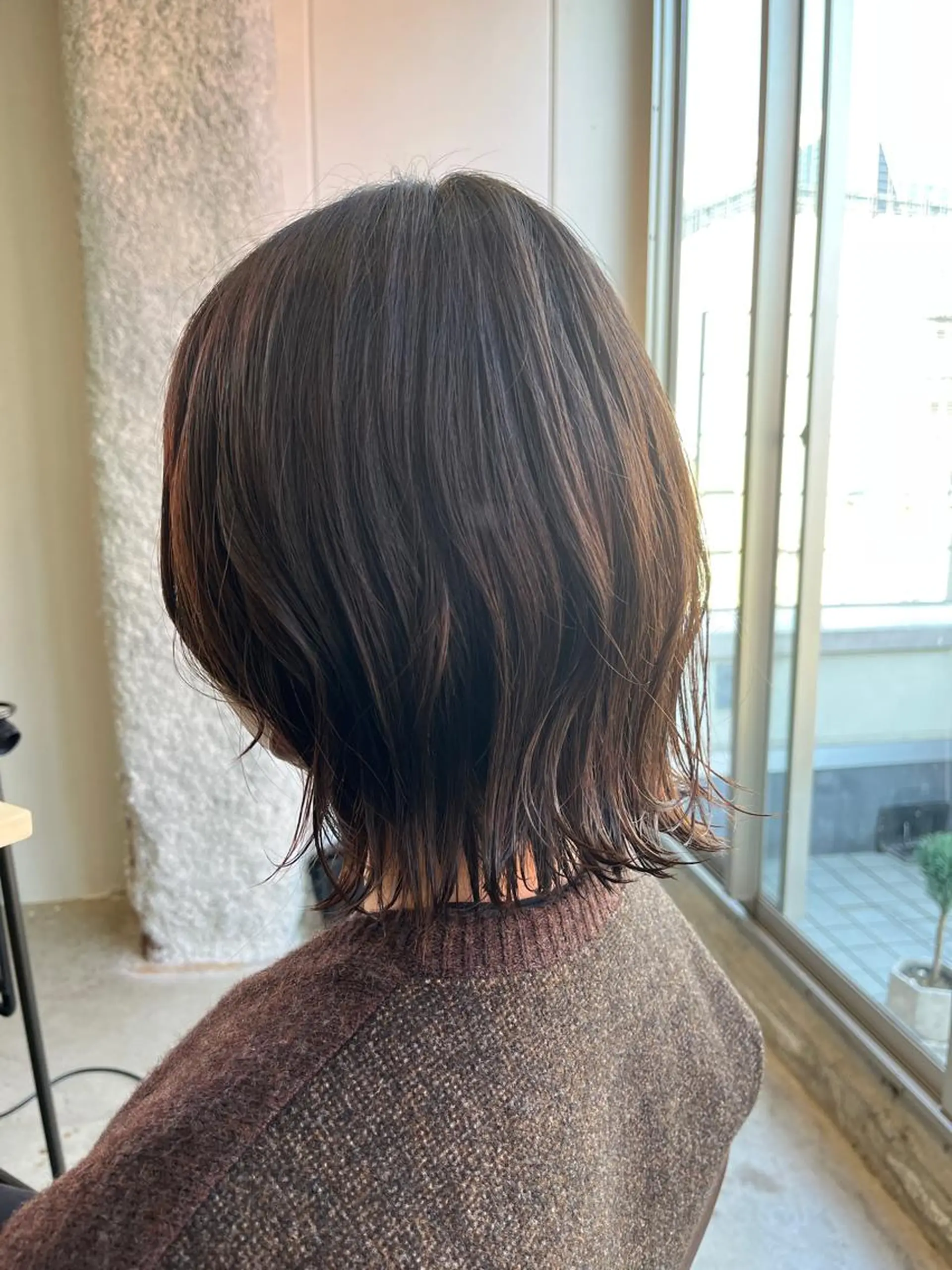 ミディアム ショートボブ ボブ ハイライト 小顔カット カット ヘアカラー トリートメント 山田 勇真のヘアスタイル