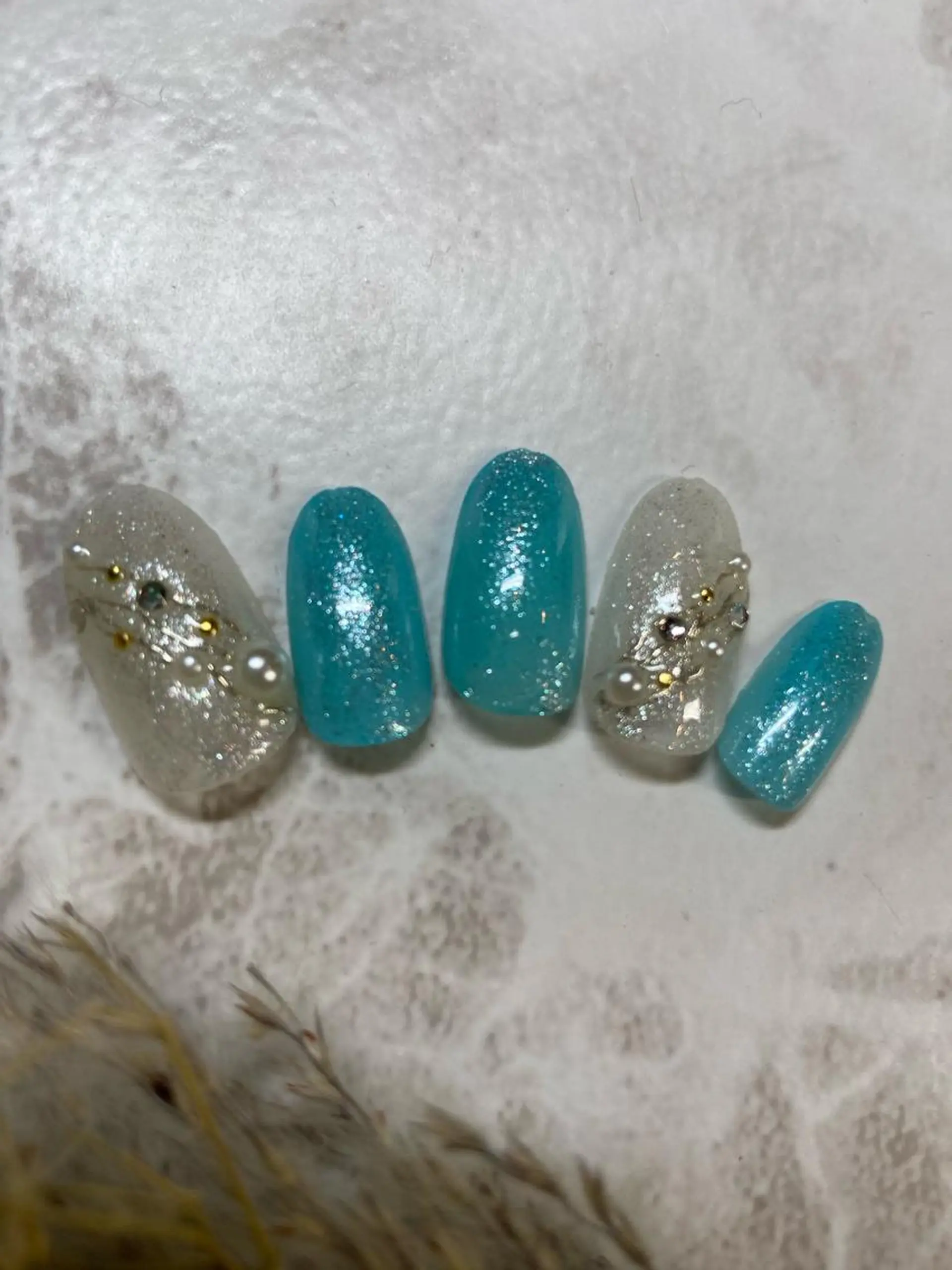 ミディアム ネイル 夏ネイル ハンドネイル ネイルサロン ステラのネイルデザイン