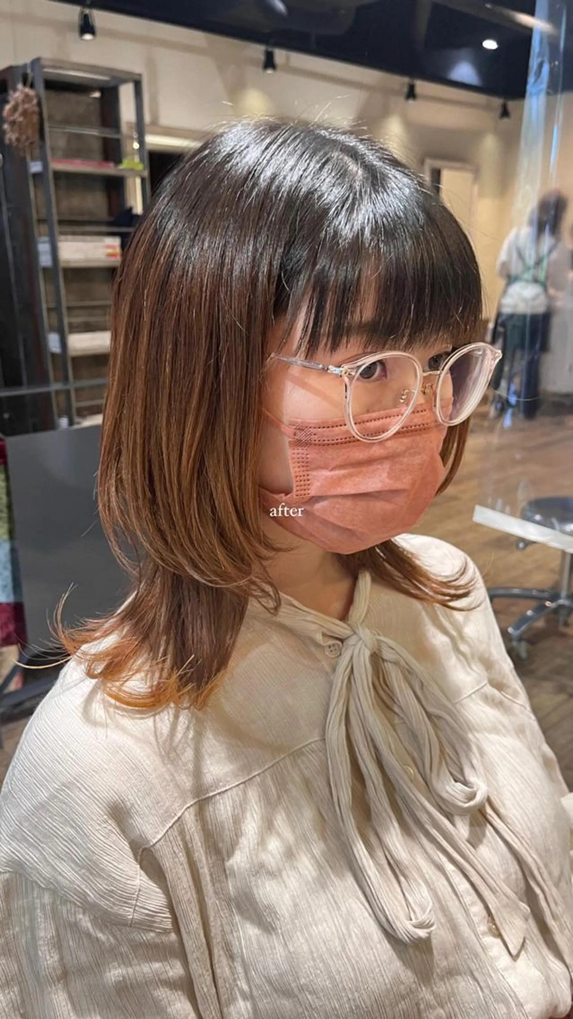 ミディアム ウルフカット 田中 鈴乃のヘアスタイル