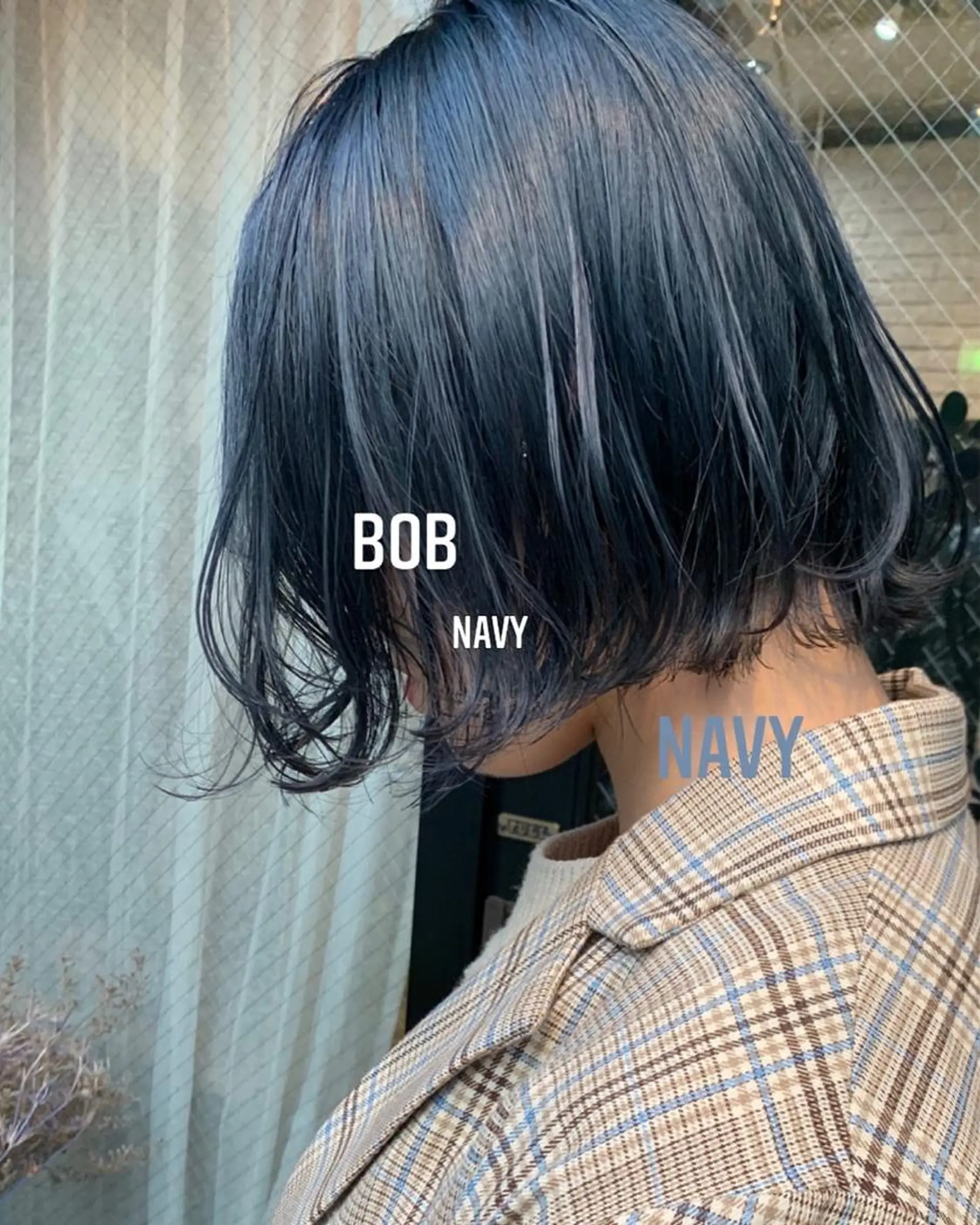 ショート カラー ブルーカラー ネイビーカラー ボブ カット ヘアカラー トリートメント レイヤー/顔周り /AKARIのヘアスタイル