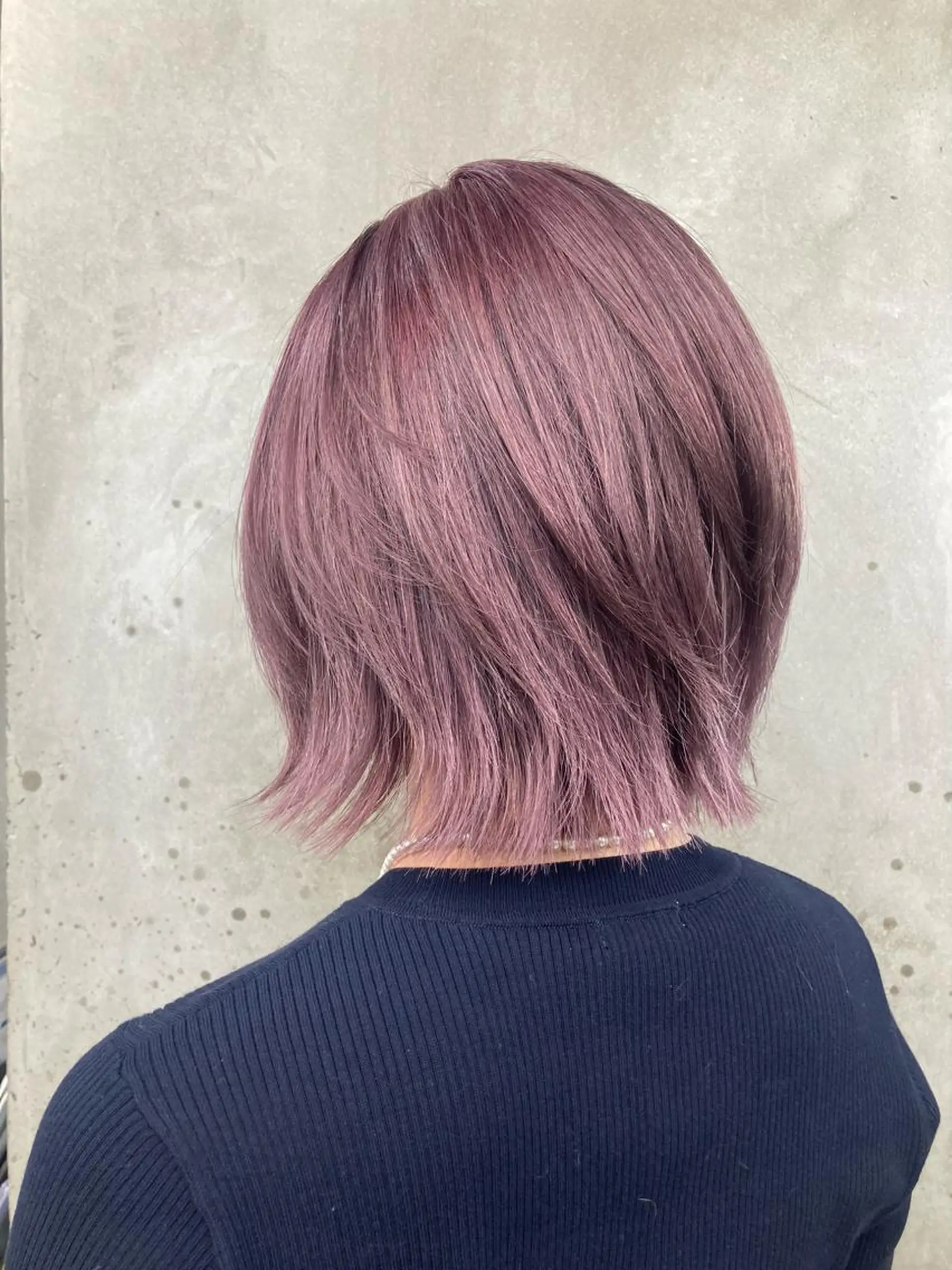 ミディアム ヘアカラー トリートメント ブリーチ&似合せボブ 田中寛十のヘアスタイル