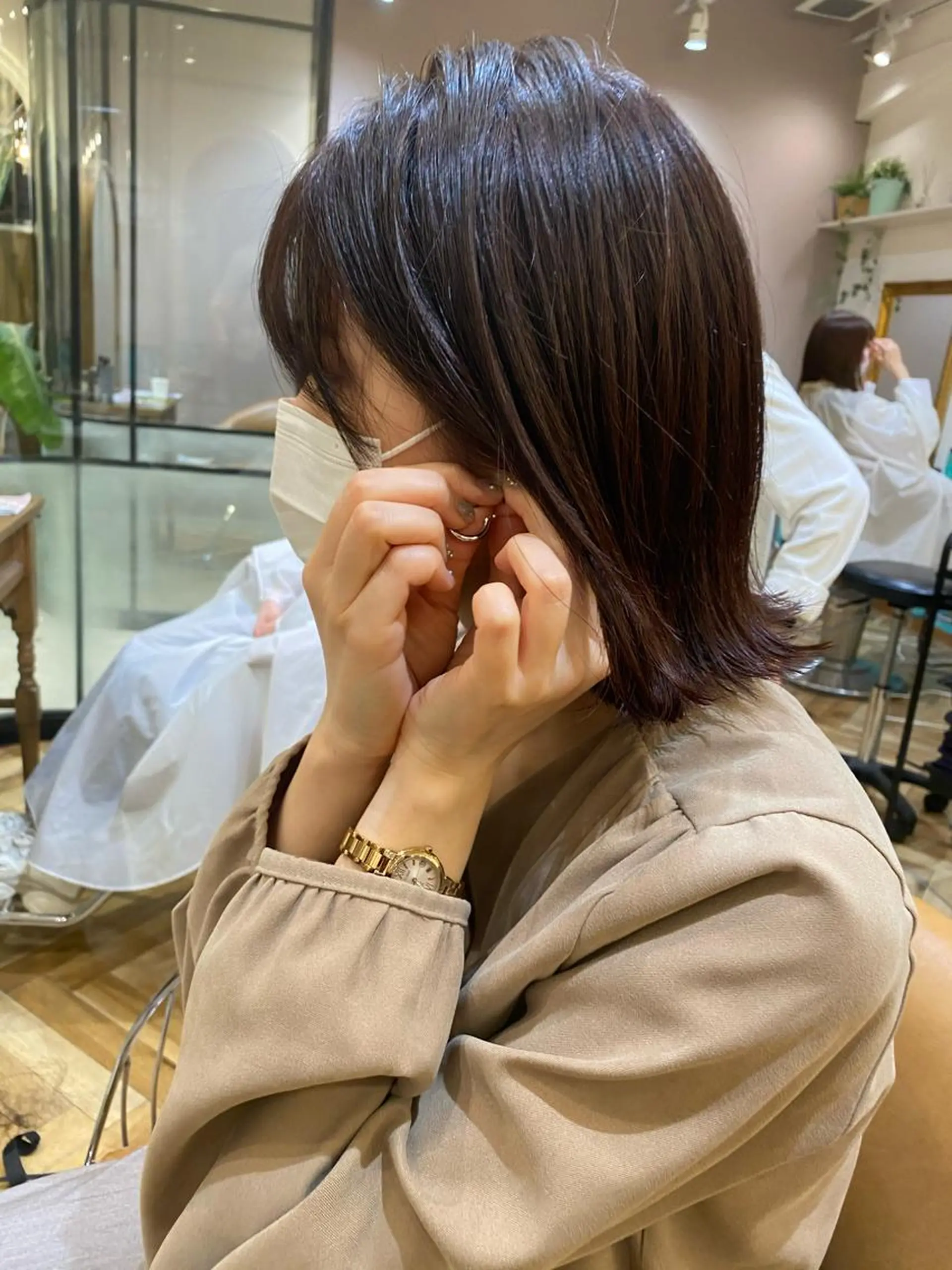 ショート カット ヘアカラー 縮毛矯正 トリートメント レイヤー/韓国/ボブ 縮毛矯正/畠中ケントのヘアスタイル