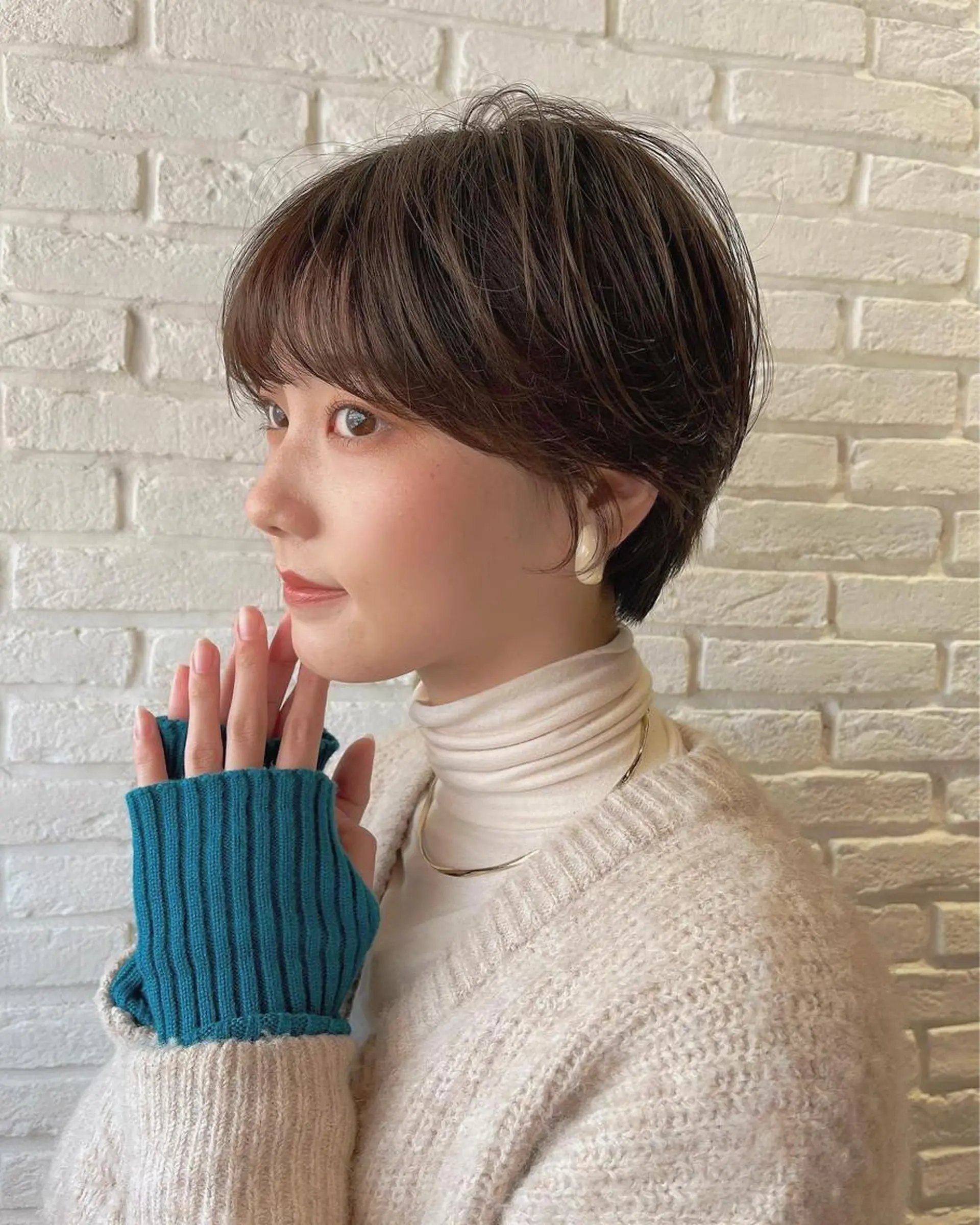 ショート カラー 透明感カラー グレージュ ハイライトカラー ハイトーンカラー ハイライト カット 🌱ボブ/レイヤー/ ベージュ/あやみ✨のヘアスタイル