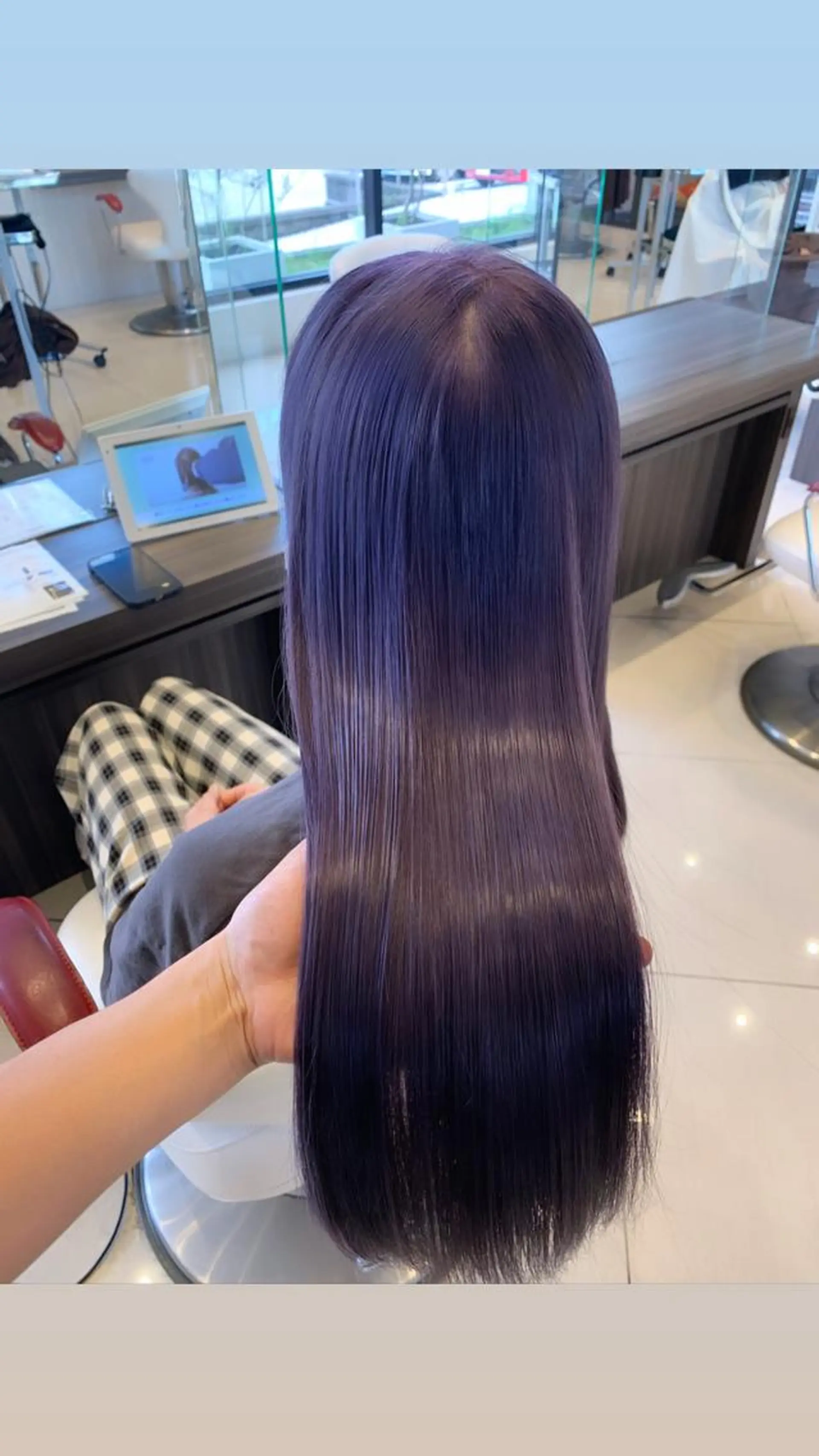 ロング カラー パープルカラー ヘアカラー 古畑 佑悟のヘアスタイル