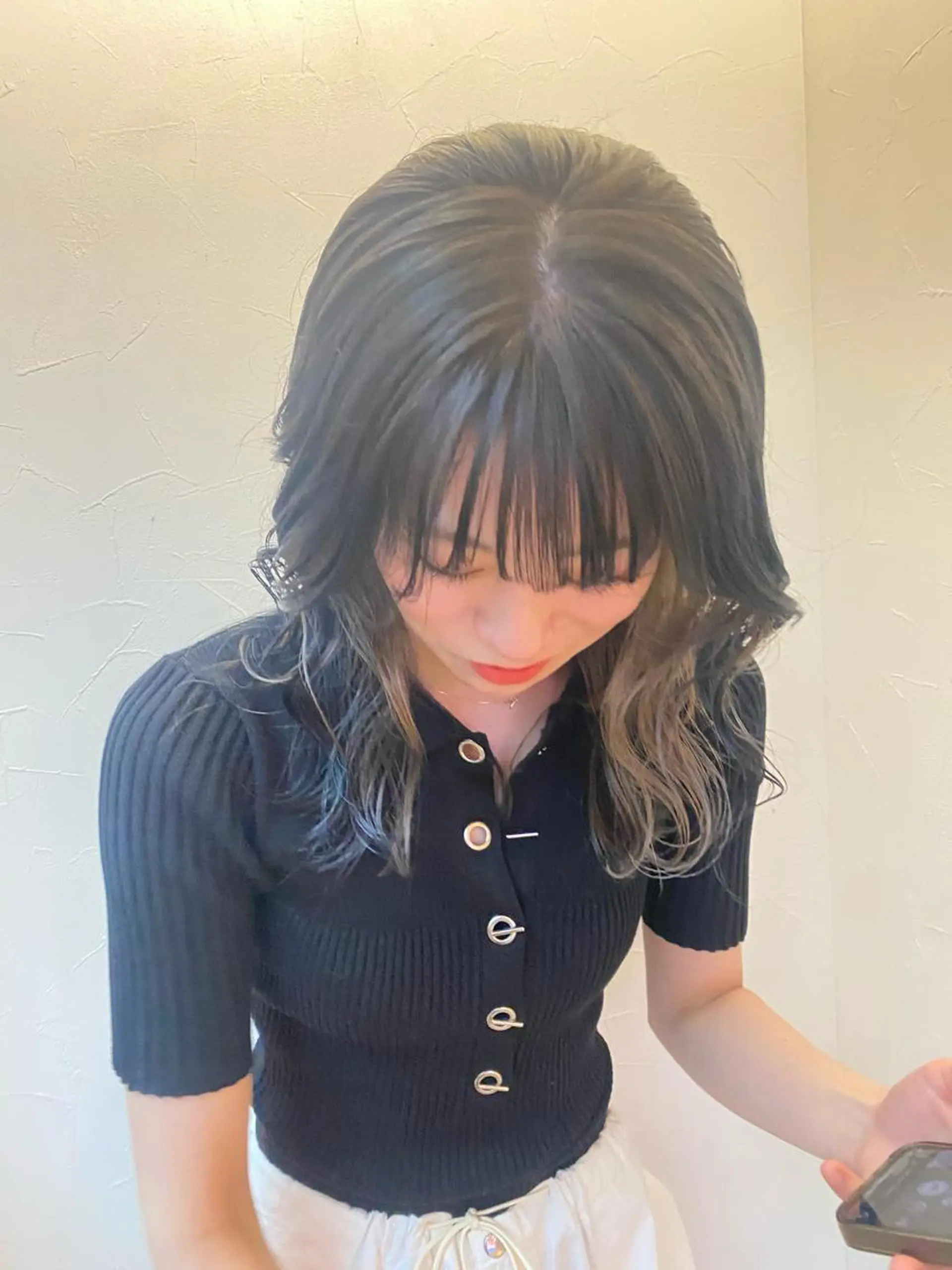 セミロング ヘアカラー R 横浜【アール】所属・ハイトーン/韓国 ヘア　momo˚✧₊のヘアスタイル