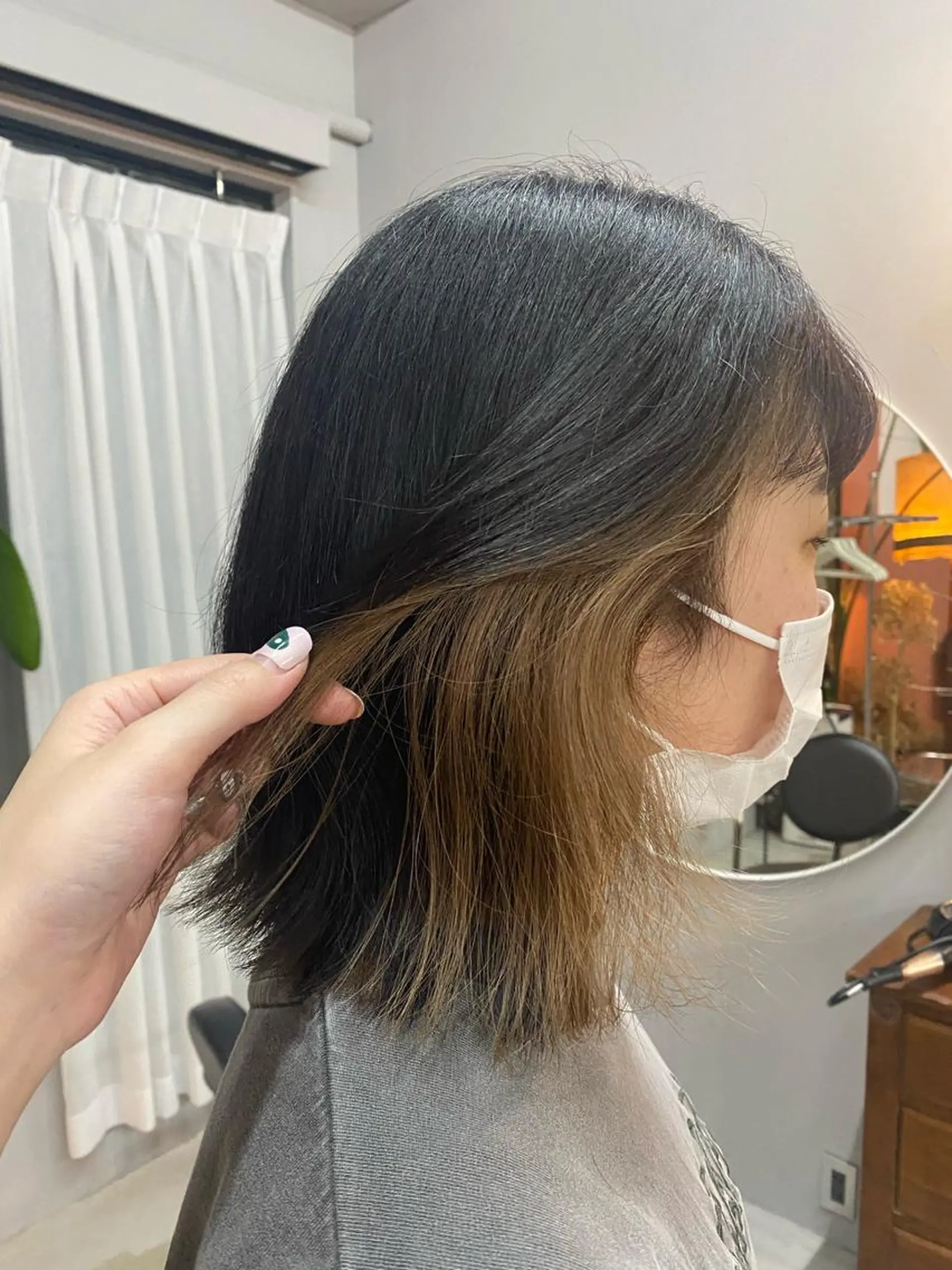 ミディアム カラー ヘアアレンジ メンズ ネイル マツエク・マツパ アイブロウ chapter問屋町 💘小室明華のヘアスタイル